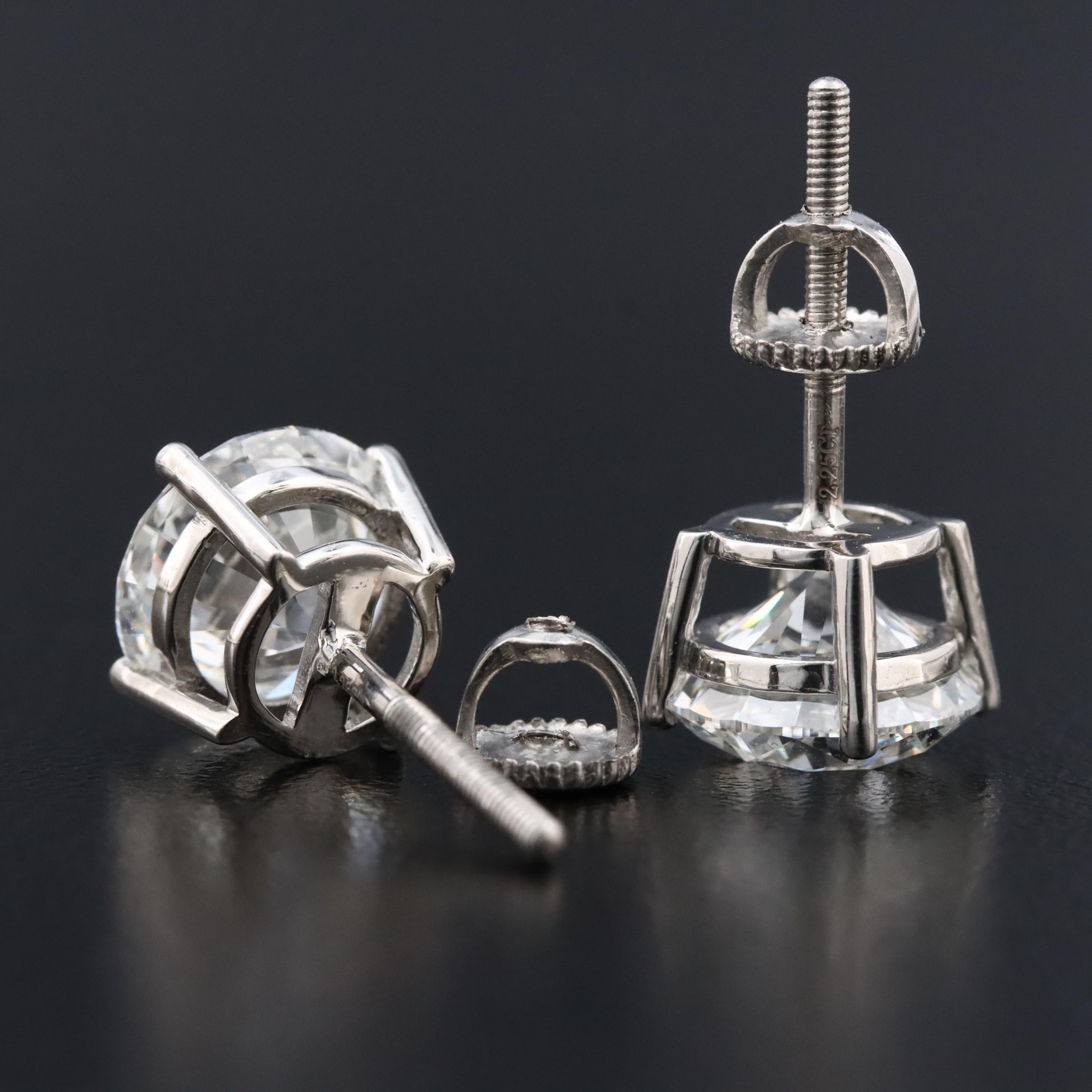Platinum 4.51 CTW lab Grown Diamond Stud Earrings with IGI Reports