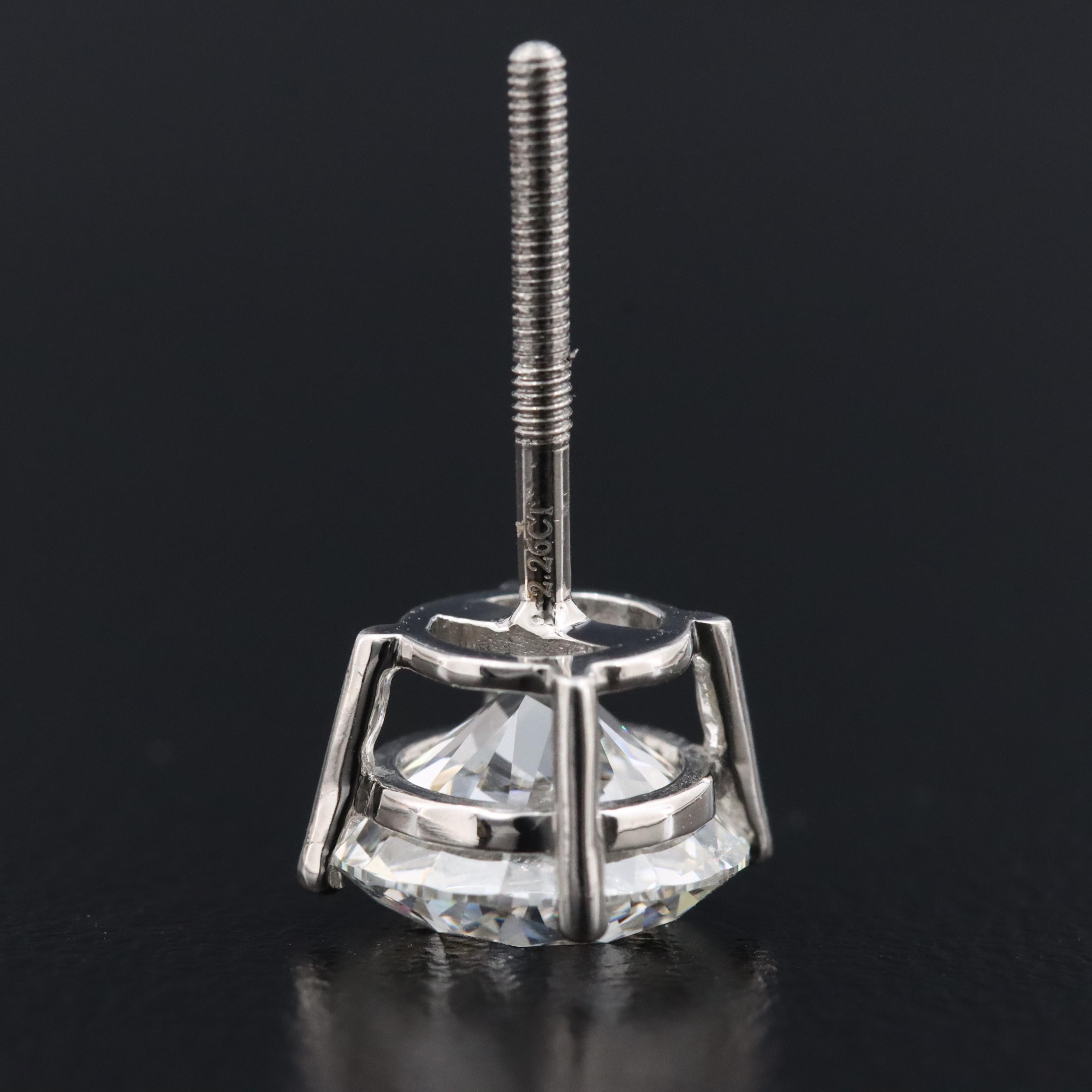 Platinum 4.51 CTW lab Grown Diamond Stud Earrings with IGI Reports