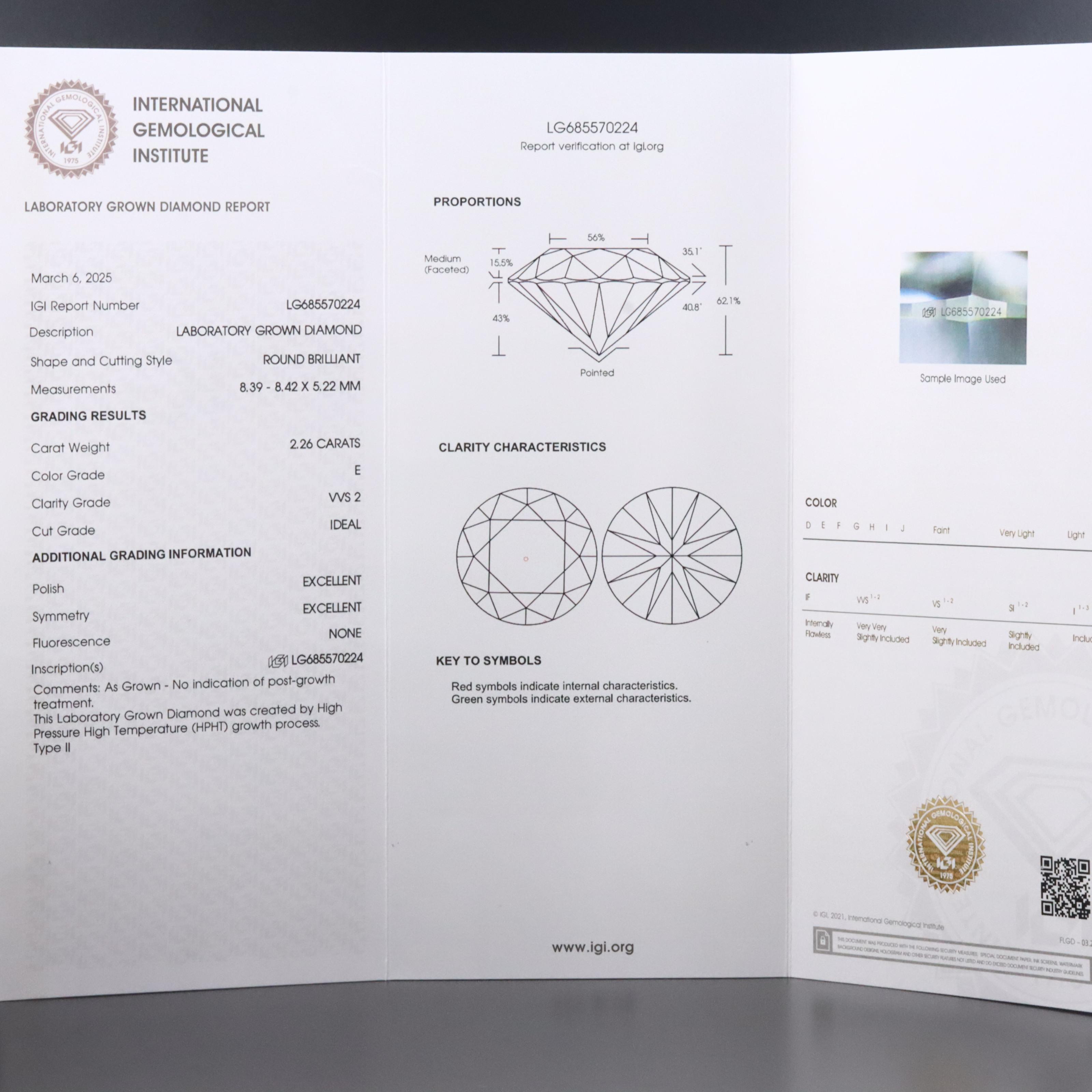 Platinum 4.51 CTW lab Grown Diamond Stud Earrings with IGI Reports