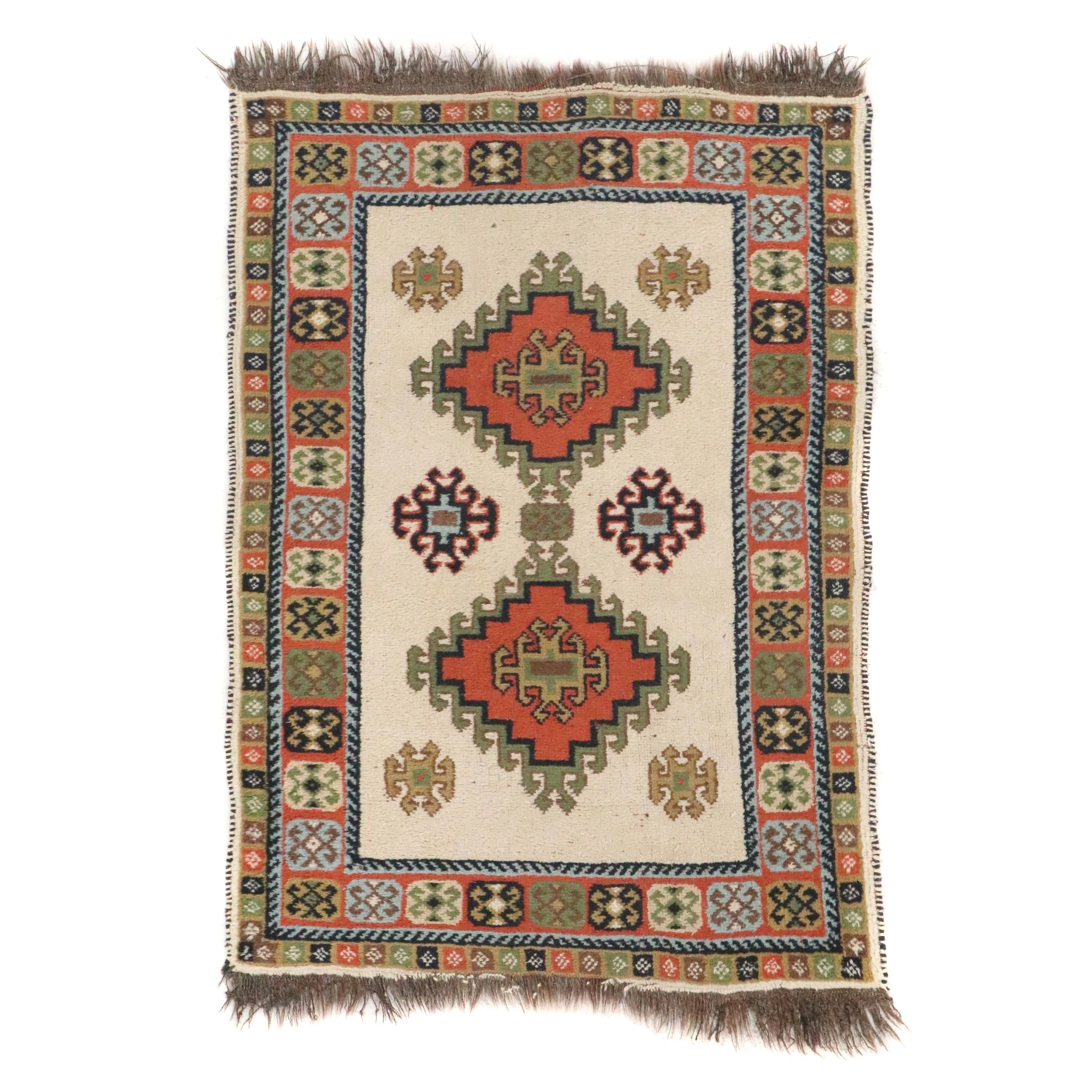 3'6 x 5'3 Hand-Knotted Caucasian Kazak Area Rug
