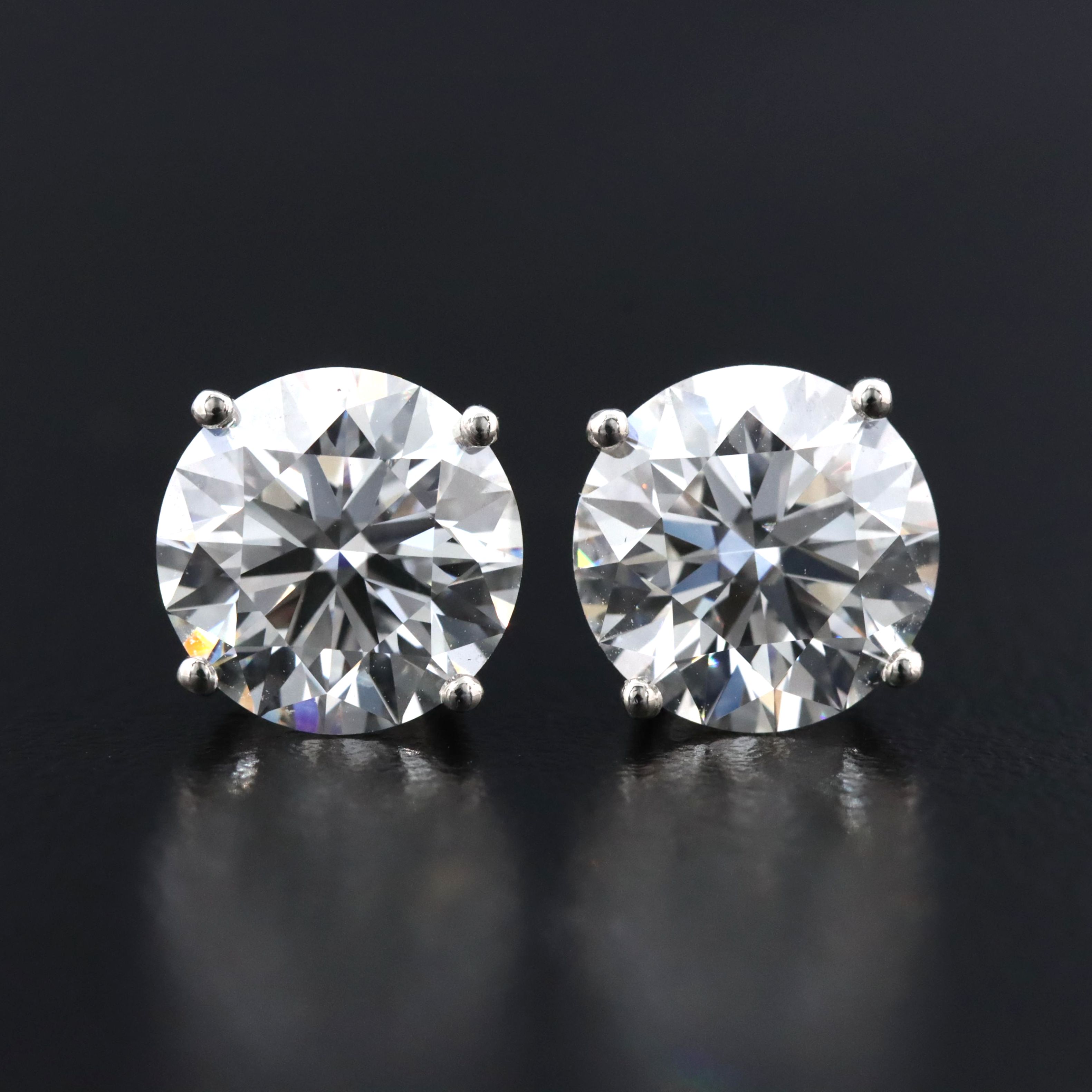 Platinum 4.51 CTW lab Grown Diamond Stud Earrings with IGI Reports