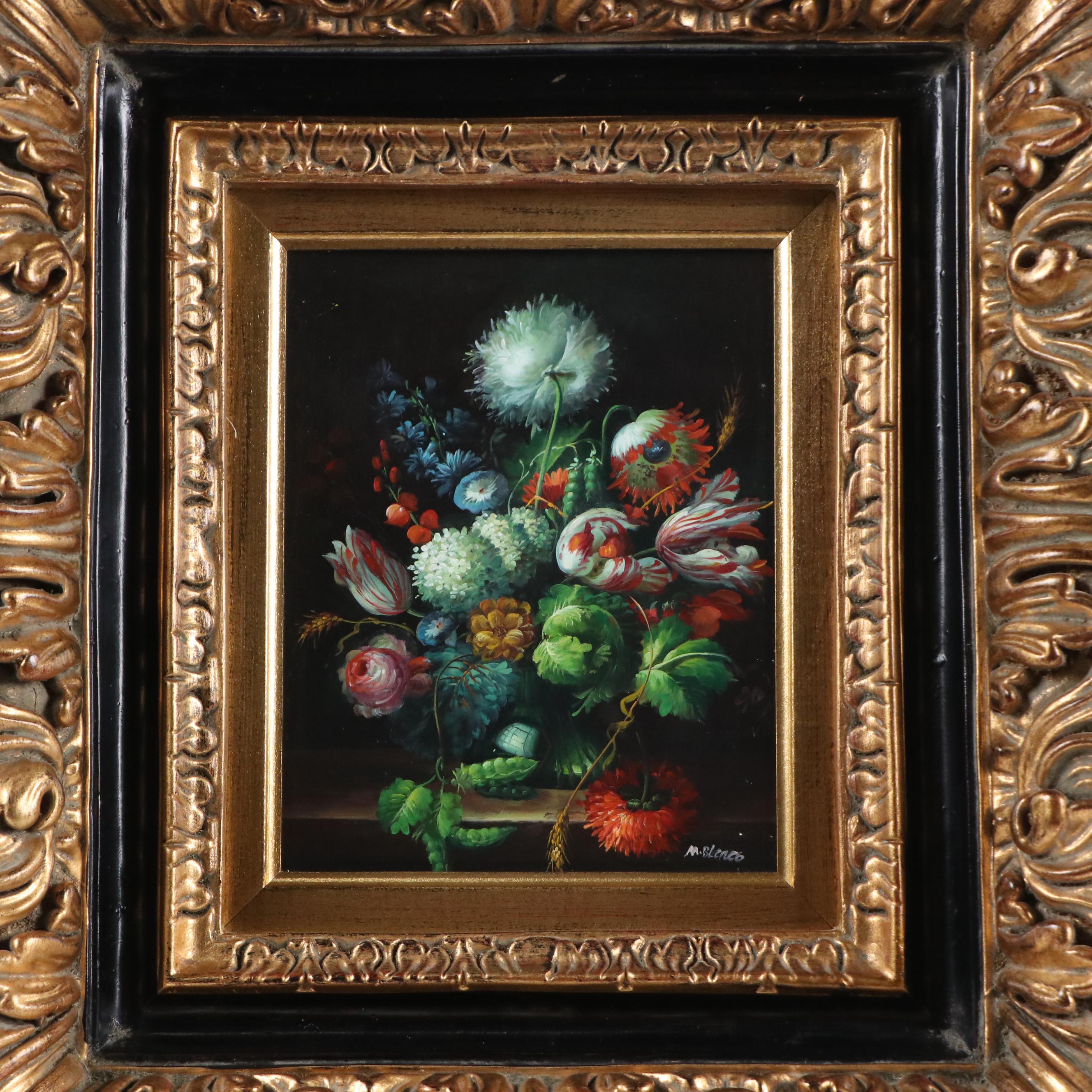 Dutch Style Floral Still Life Oil Painting, 21st Century