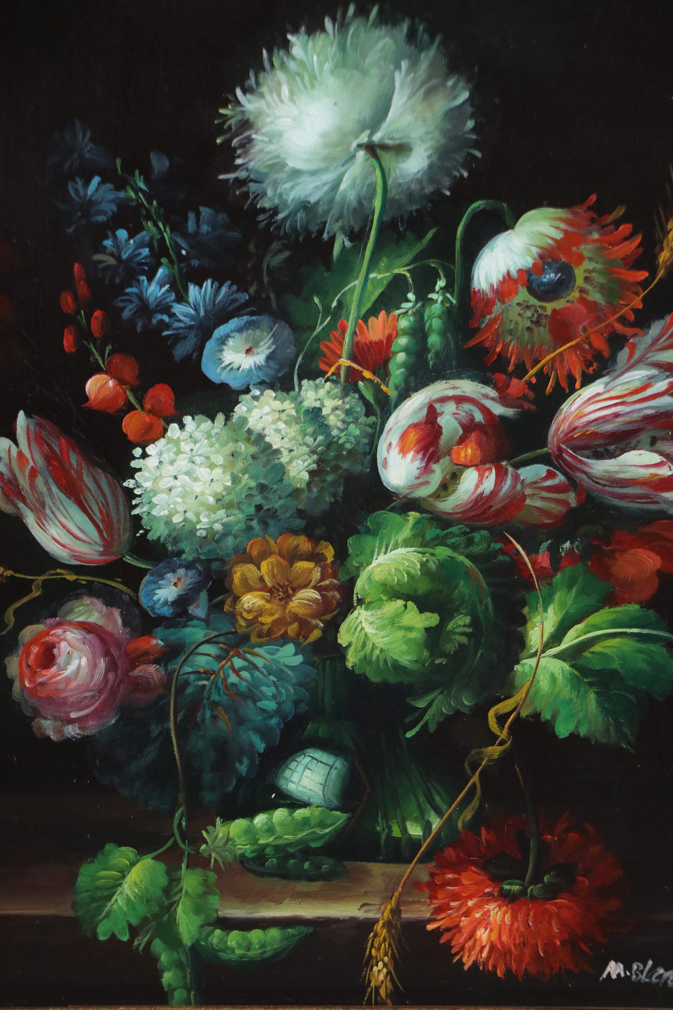 Dutch Style Floral Still Life Oil Painting, 21st Century