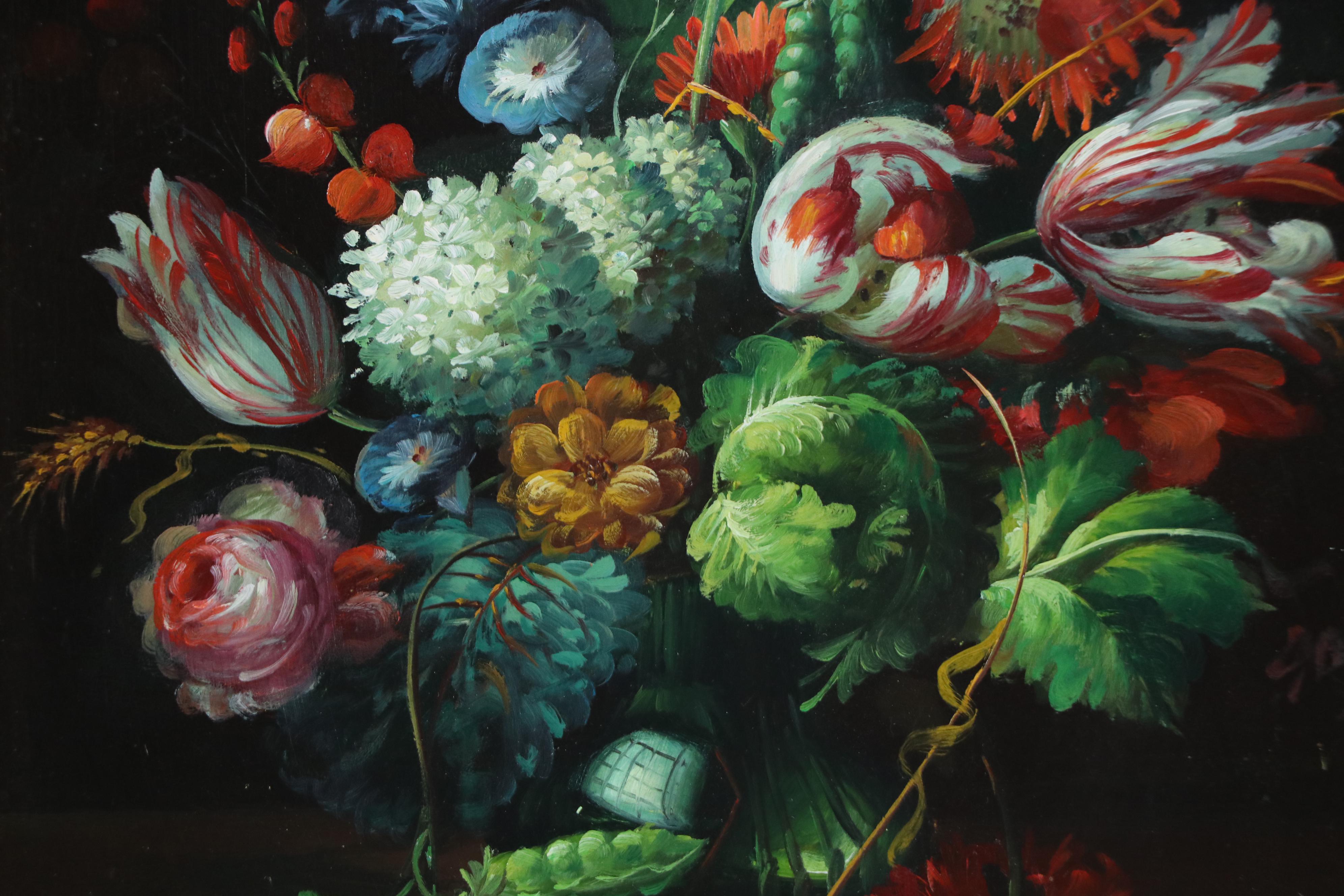 Dutch Style Floral Still Life Oil Painting, 21st Century