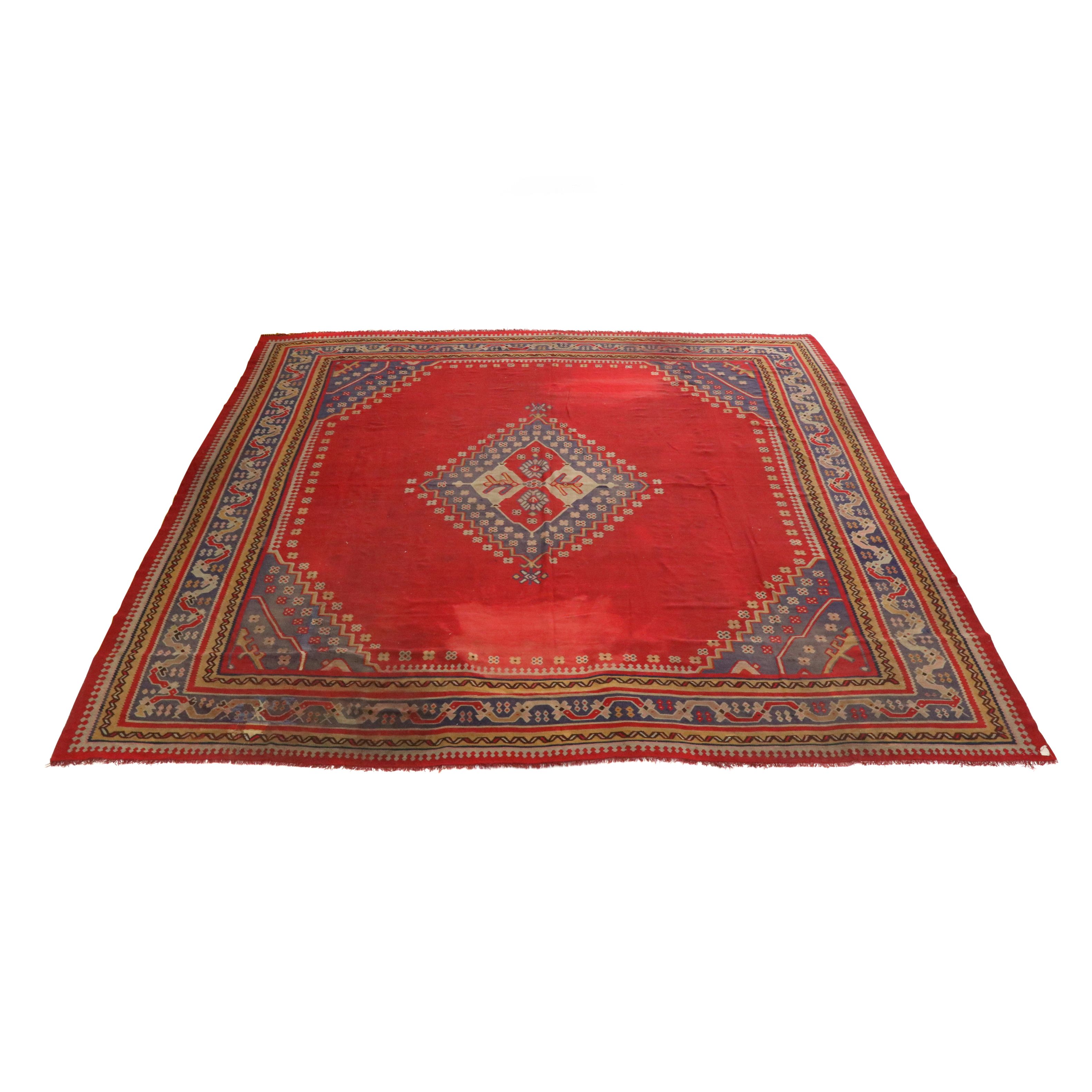 16'11 x 17'4 Handwoven Turkish Kilim Room-Sized Rug