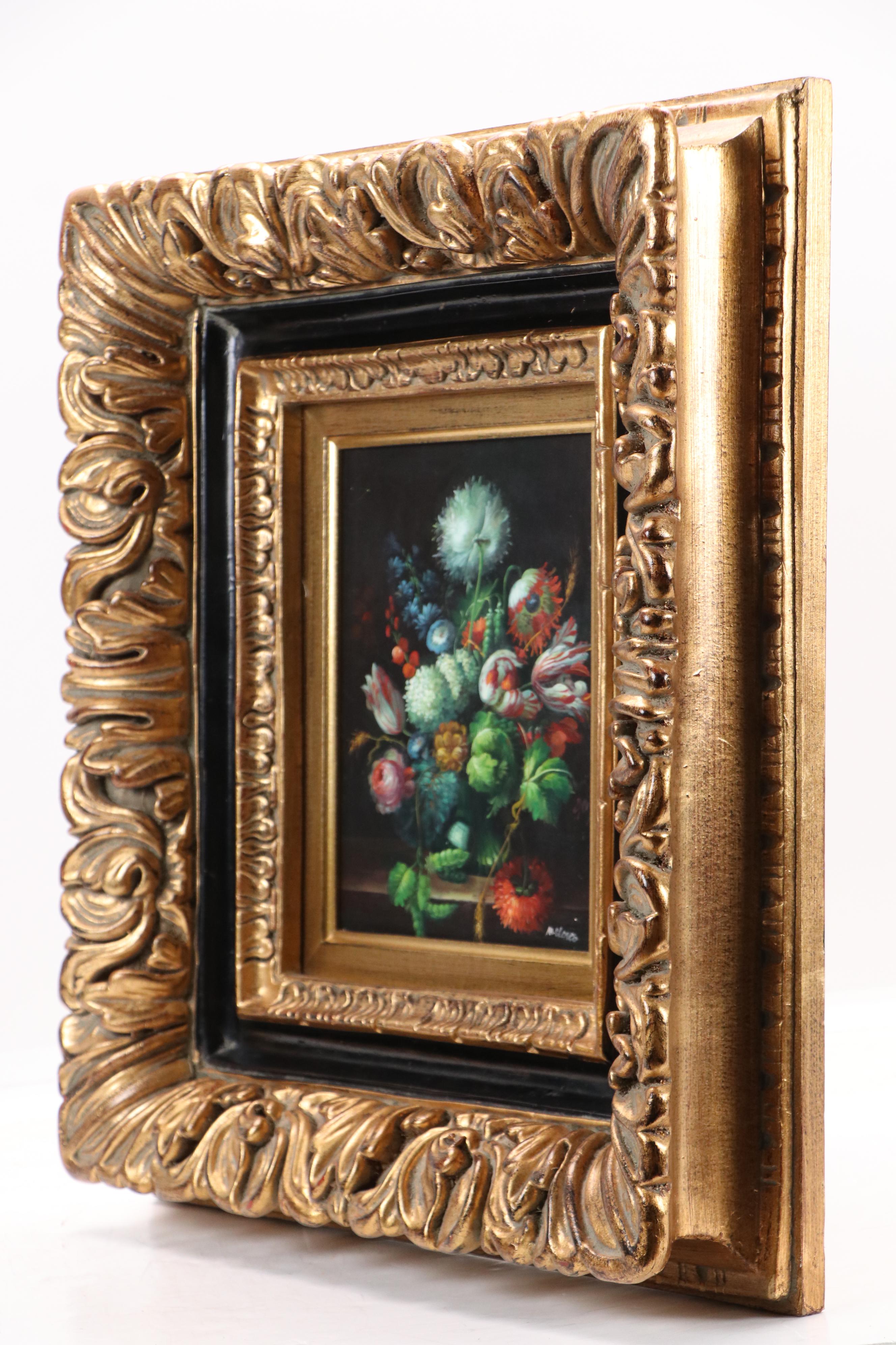 Dutch Style Floral Still Life Oil Painting, 21st Century