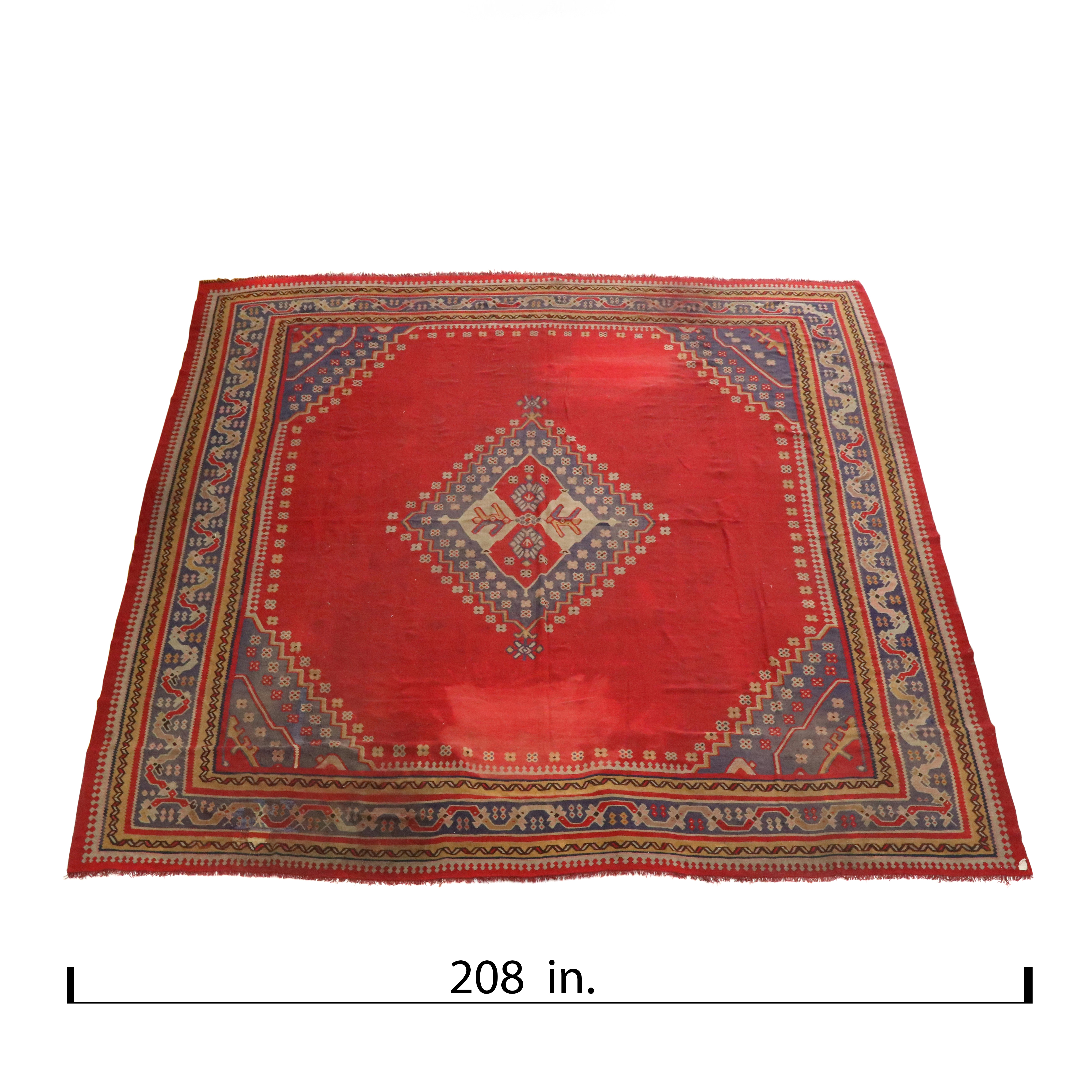 16'11 x 17'4 Handwoven Turkish Kilim Room-Sized Rug