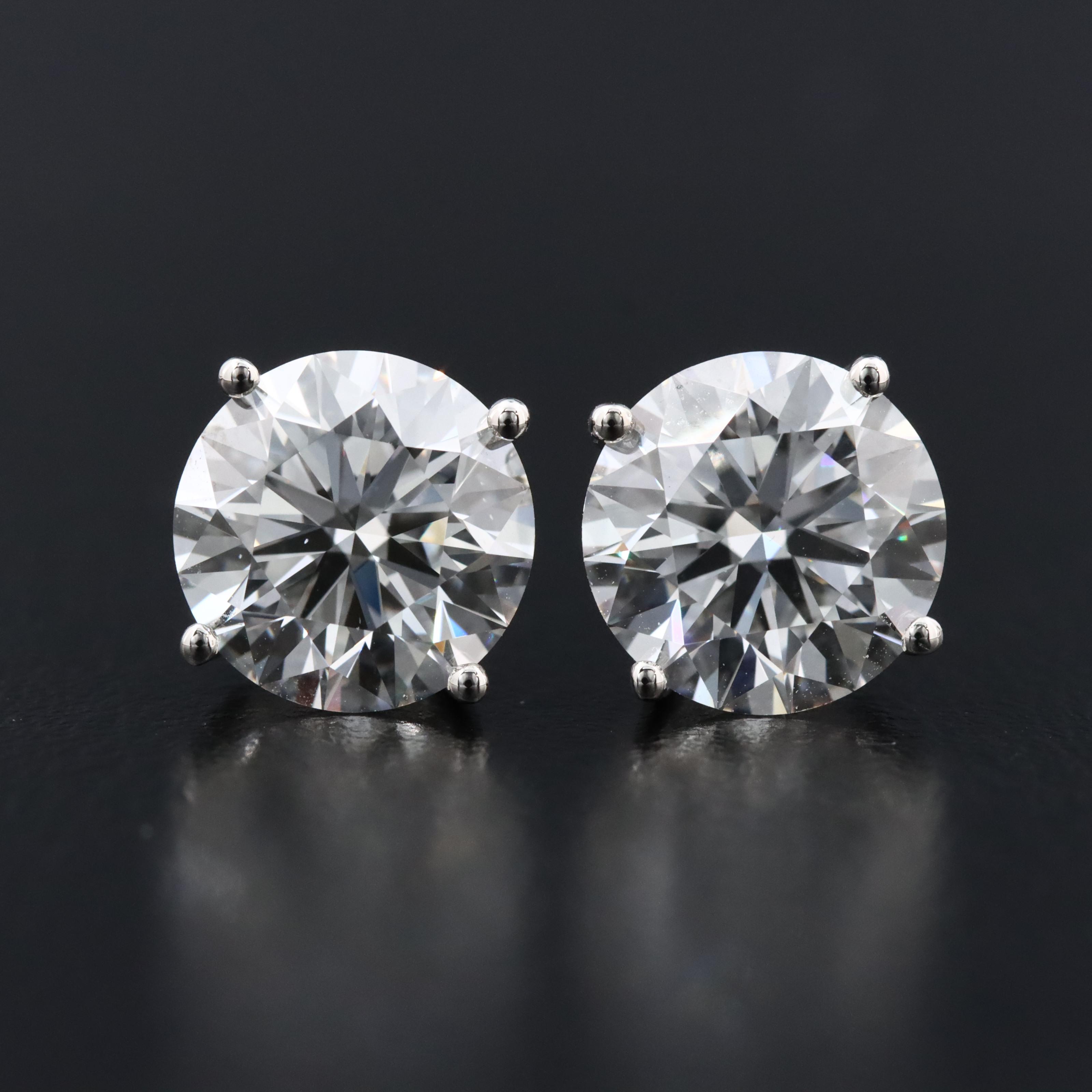 Platinum 4.79 CTW Lab Grown Diamond Stud Earrings with IGI Reports