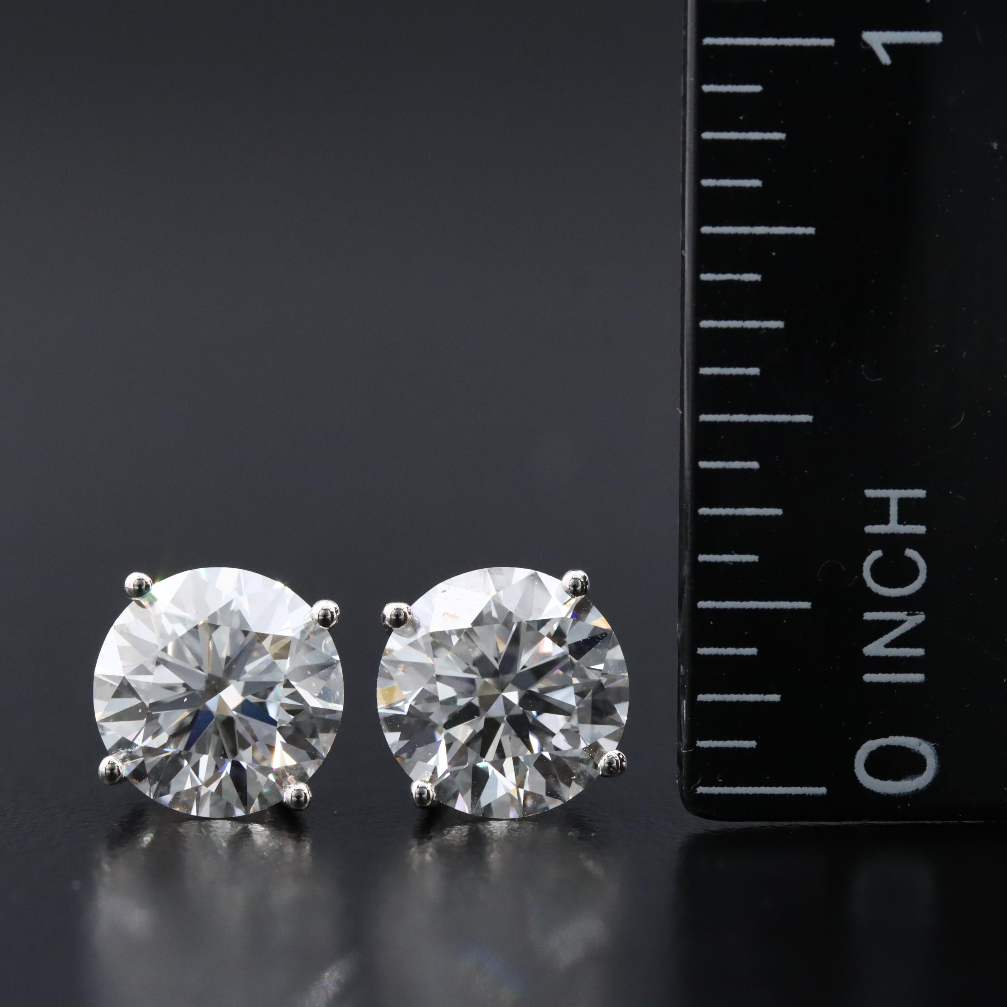 Platinum 4.79 CTW Lab Grown Diamond Stud Earrings with IGI Reports