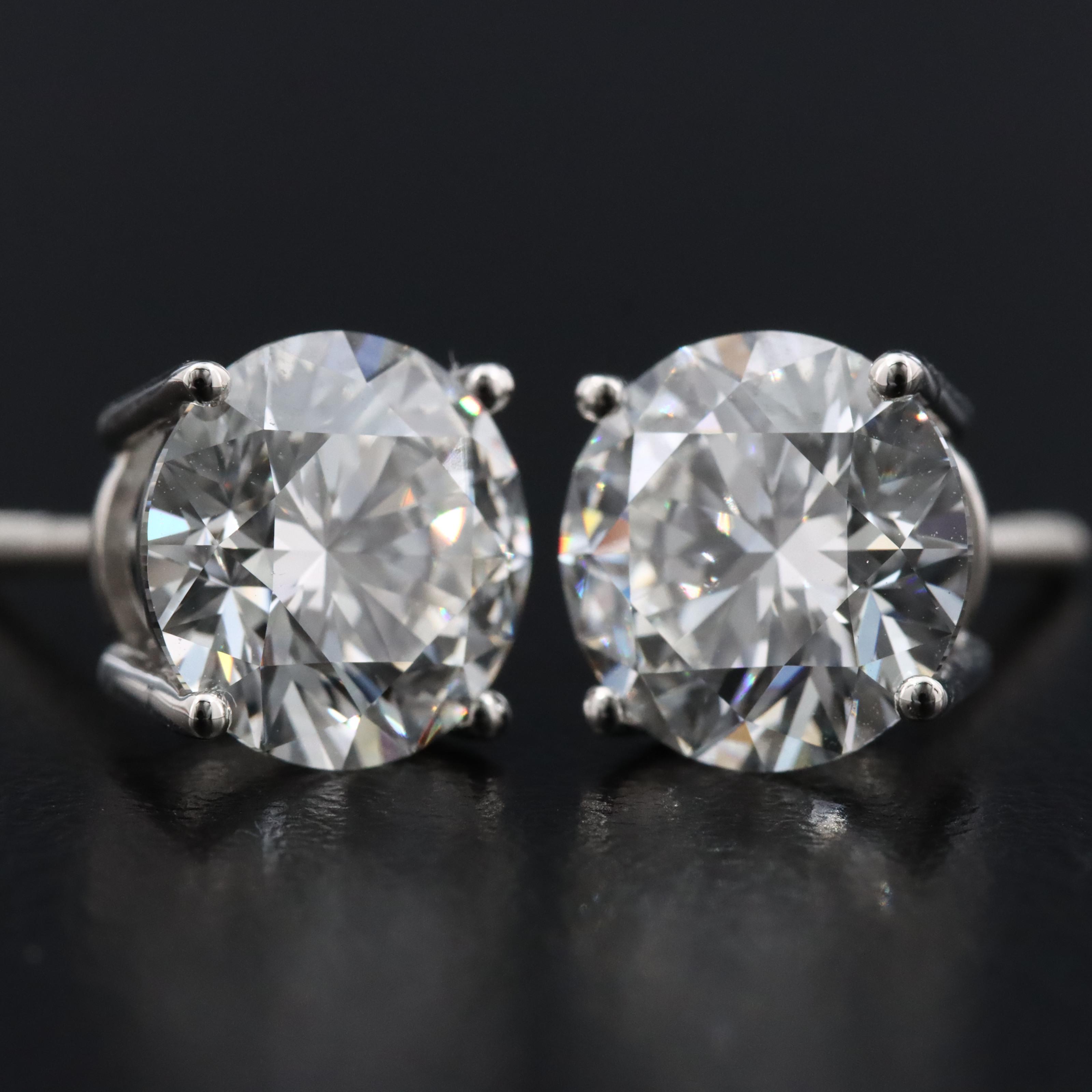 Platinum 4.79 CTW Lab Grown Diamond Stud Earrings with IGI Reports