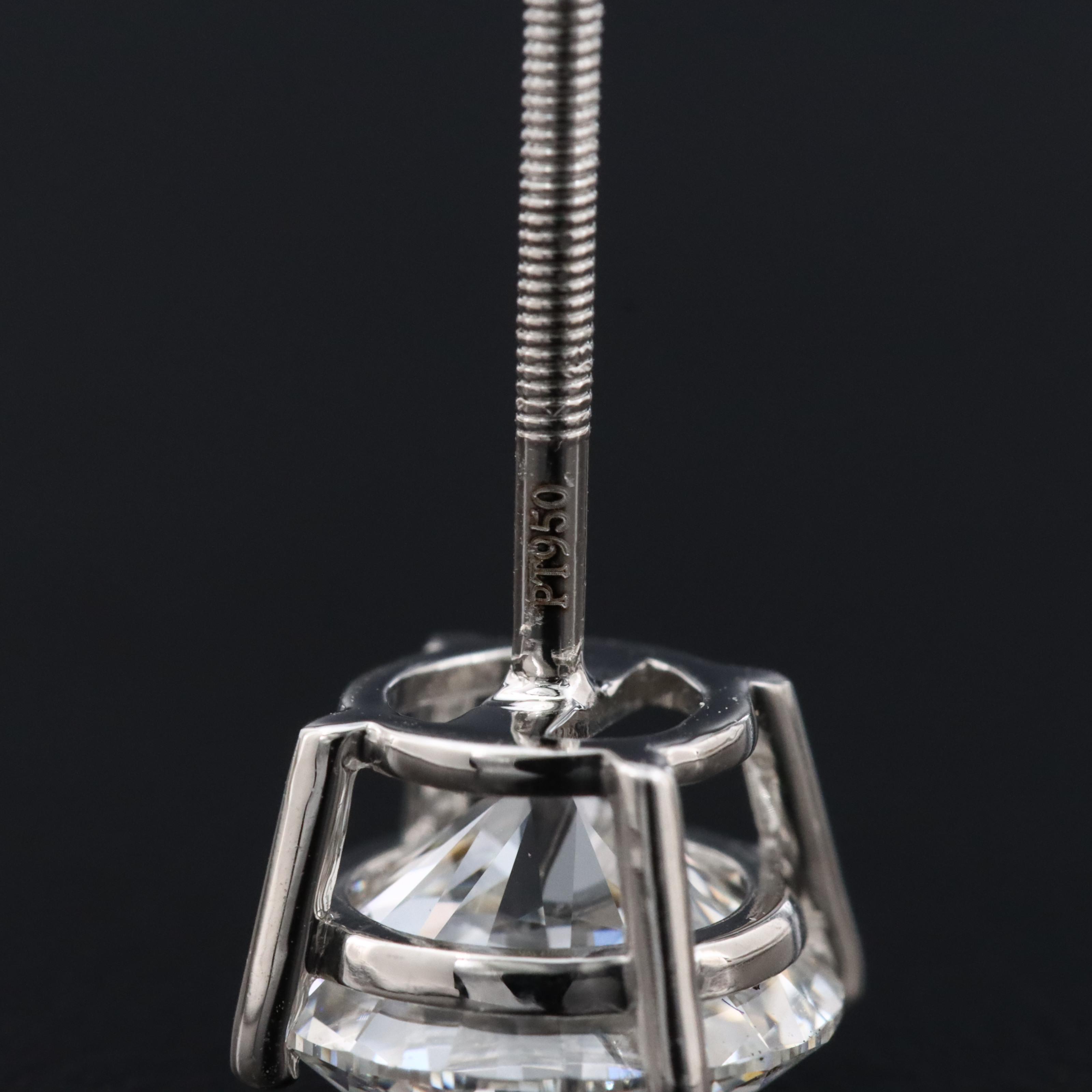 Platinum 4.79 CTW Lab Grown Diamond Stud Earrings with IGI Reports