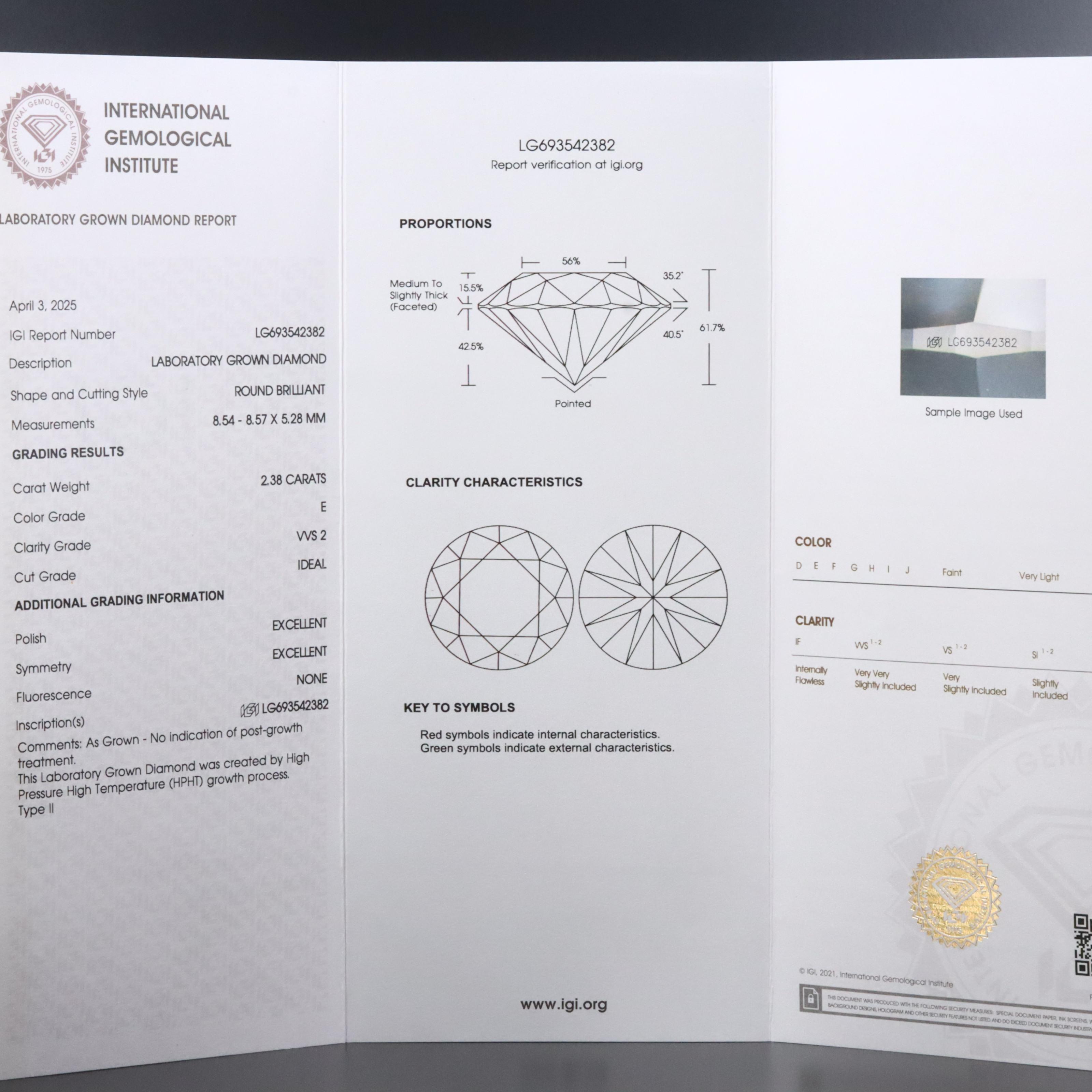 Platinum 4.79 CTW Lab Grown Diamond Stud Earrings with IGI Reports