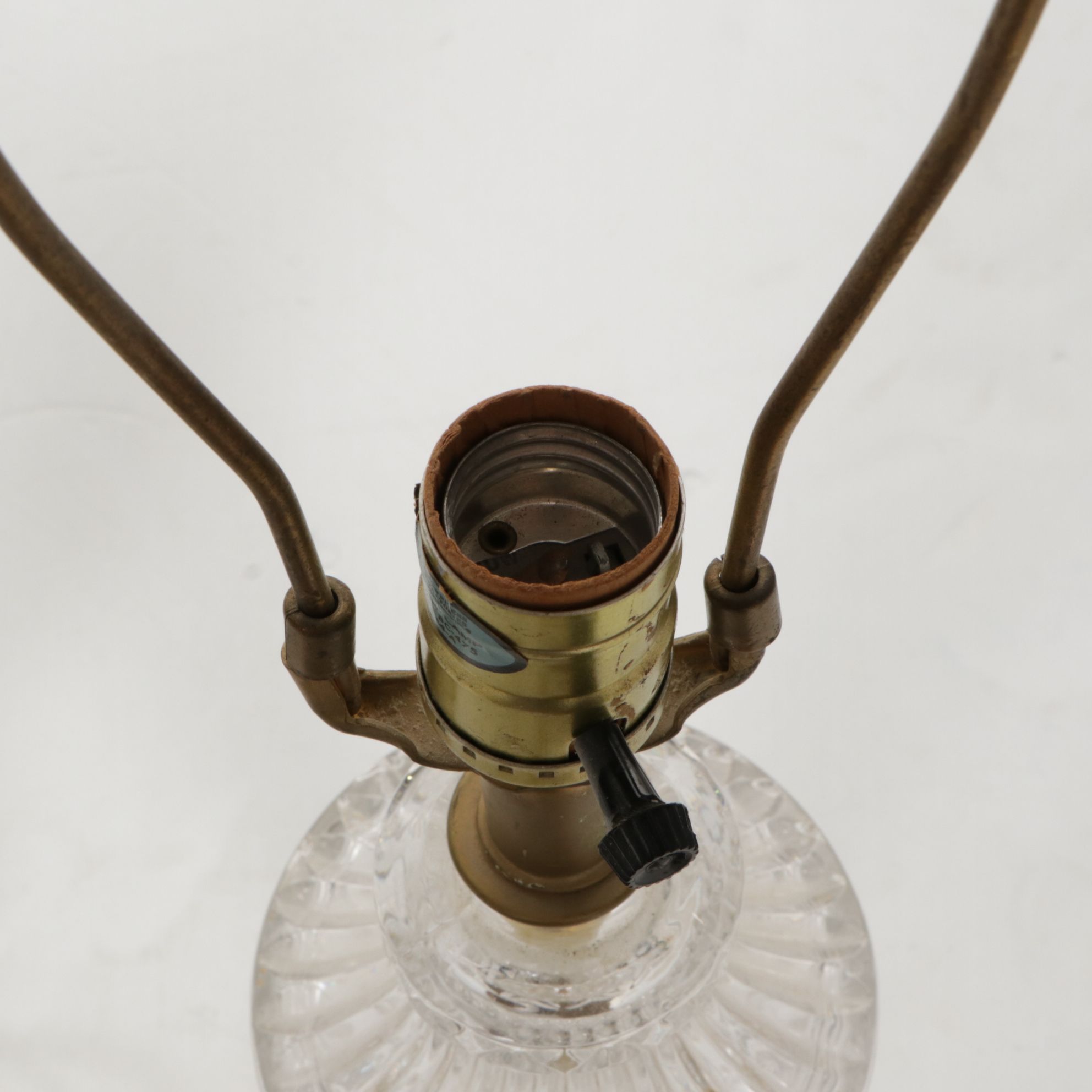 Hollywood Regency Style Pressed Glass Urn Table Lamps with Victorian Shades