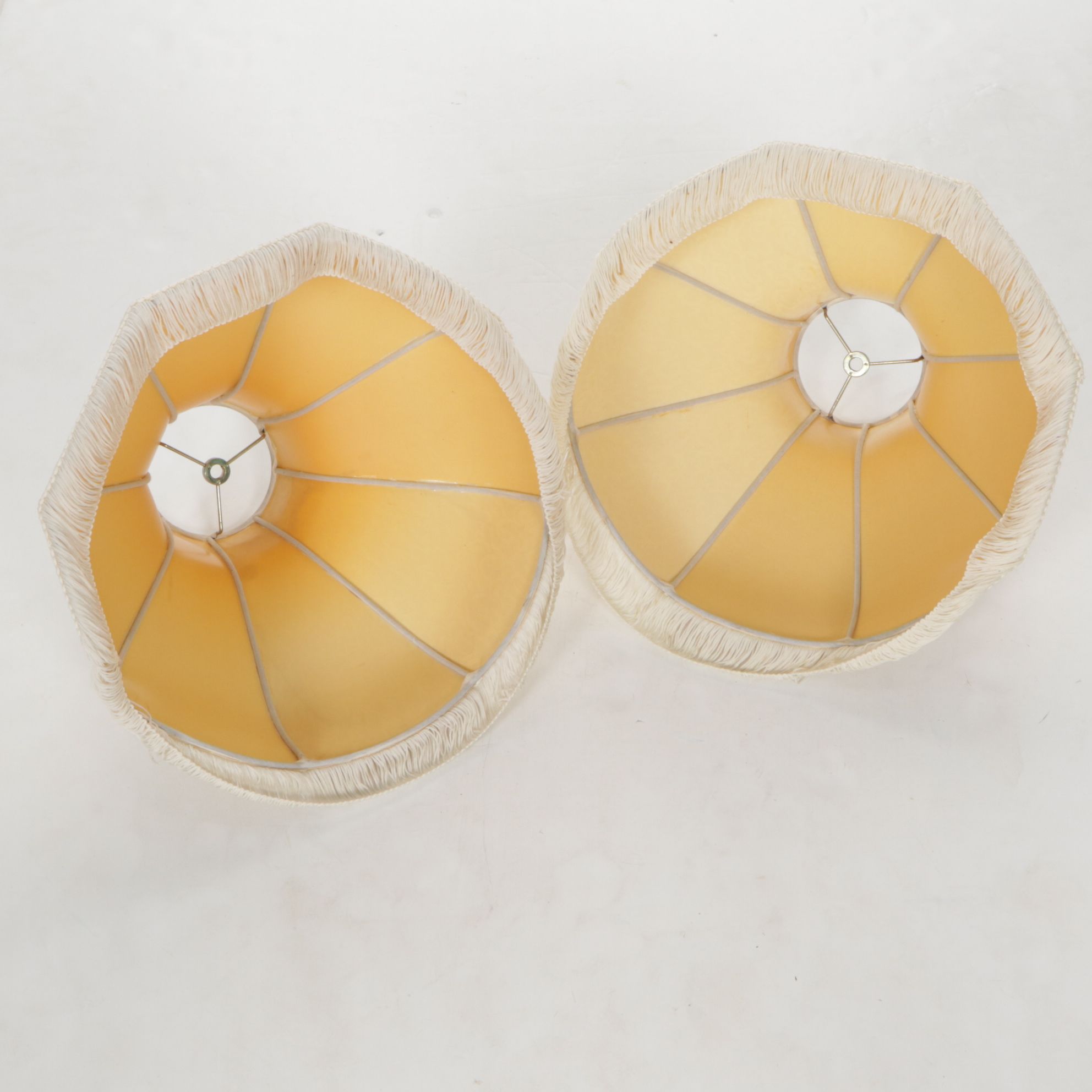 Hollywood Regency Style Pressed Glass Urn Table Lamps with Victorian Shades