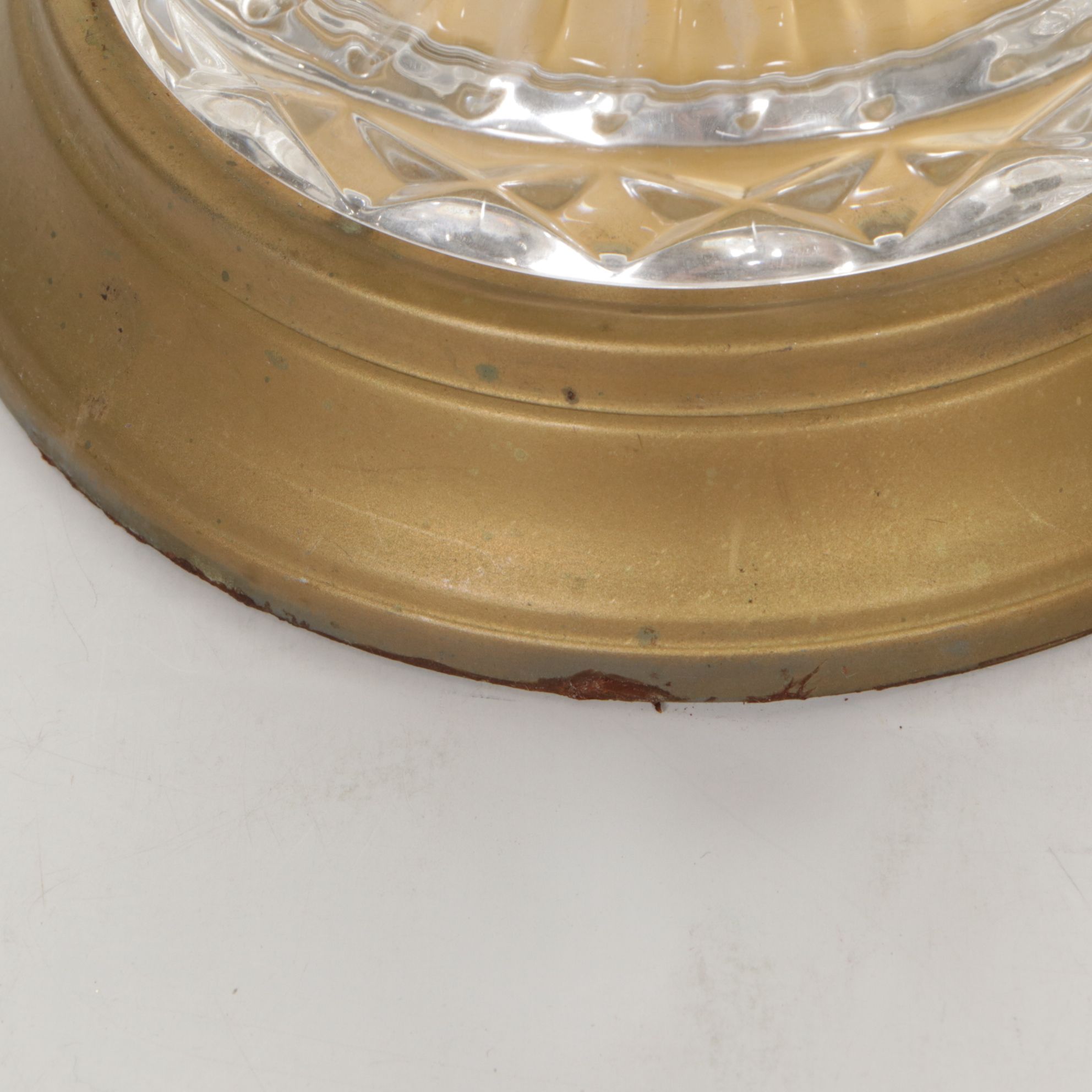 Hollywood Regency Style Pressed Glass Urn Table Lamps with Victorian Shades