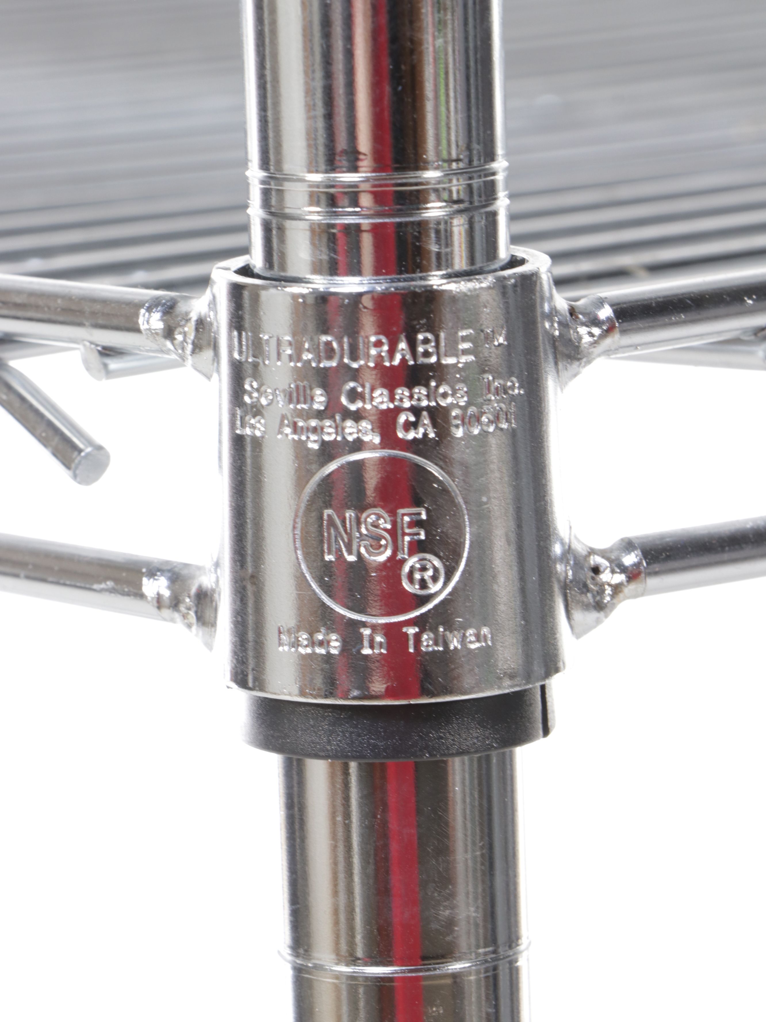 Pair of NSF Rated Chrome Six-Tier Metal Wire Shelving Racks