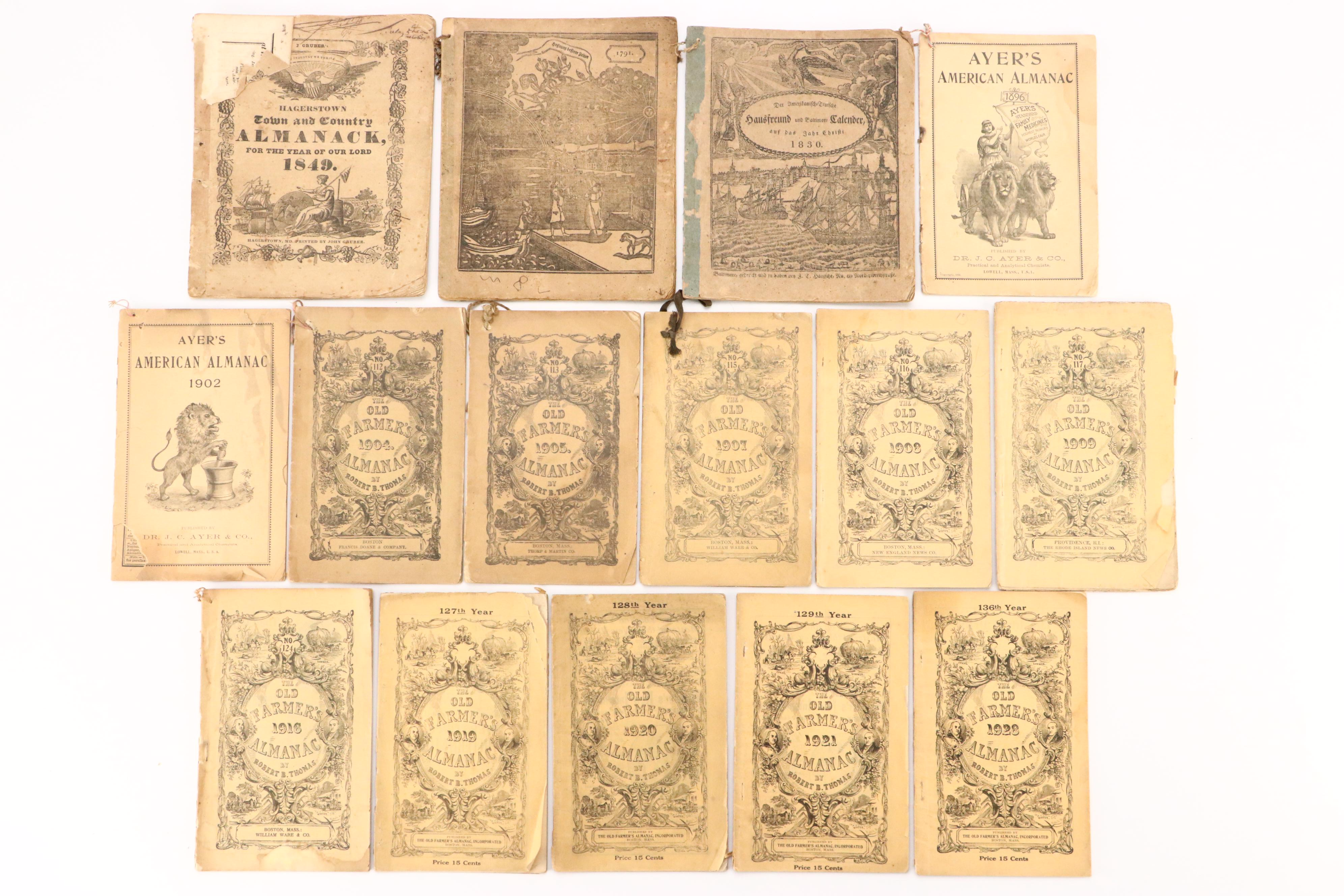 "The Old Farmers Almanac" and More Almanacs, 1791-1928