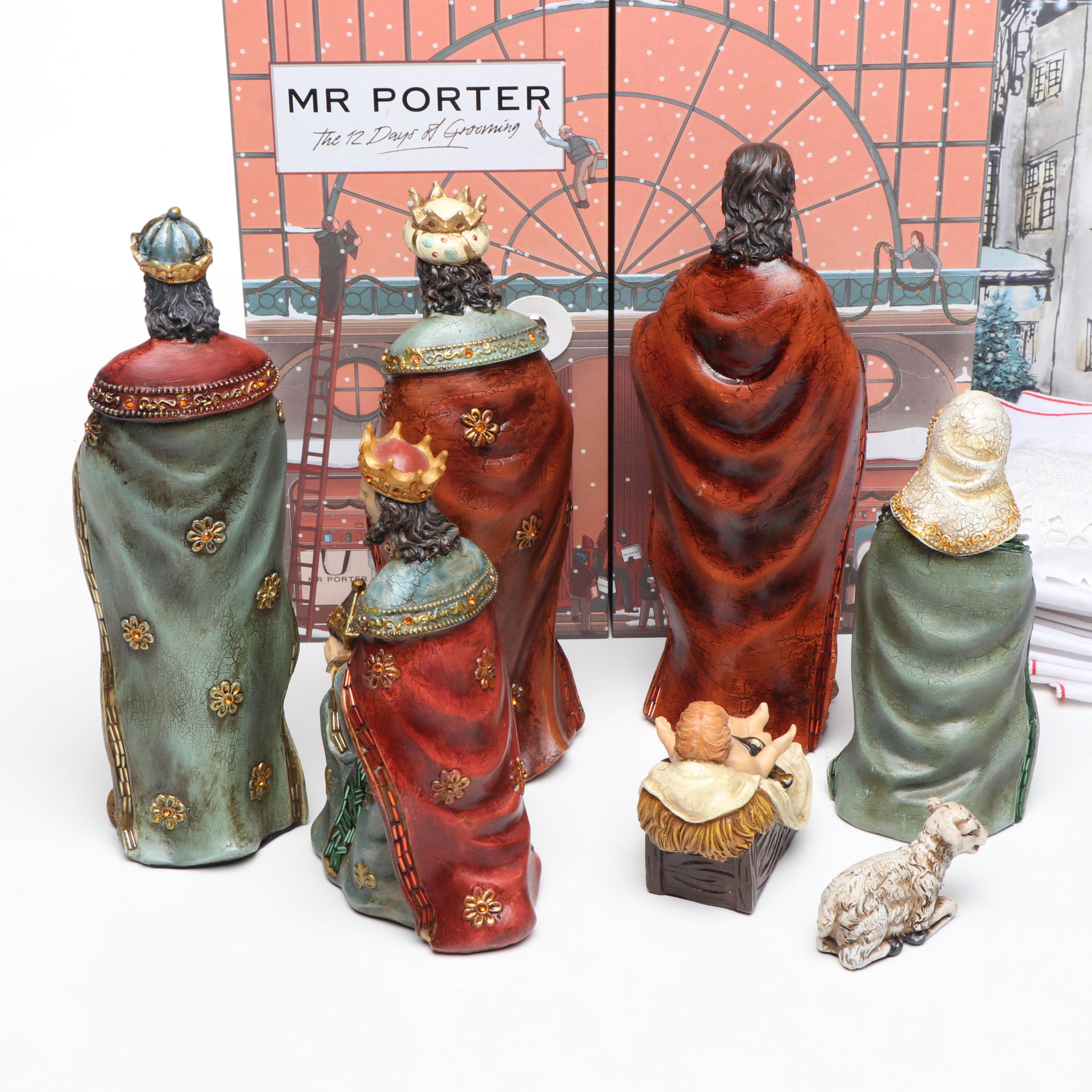 Nativity Figures with Advent Calendars and Other Christmas Décor