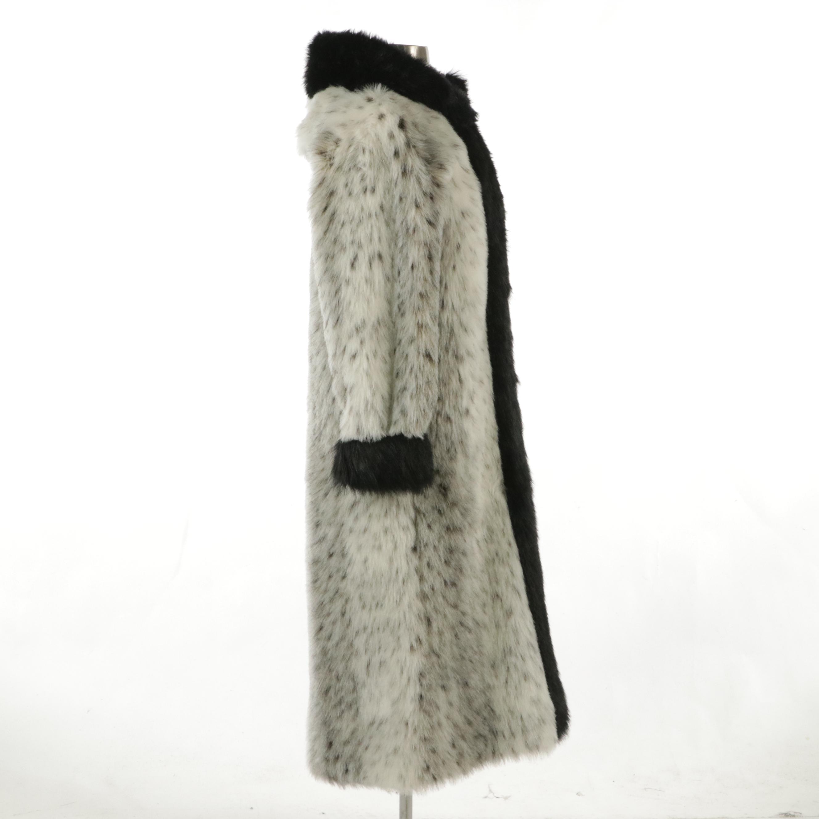 Donna Salyer's Fabulous Furs Faux Fur Hooded Full-Length Coat