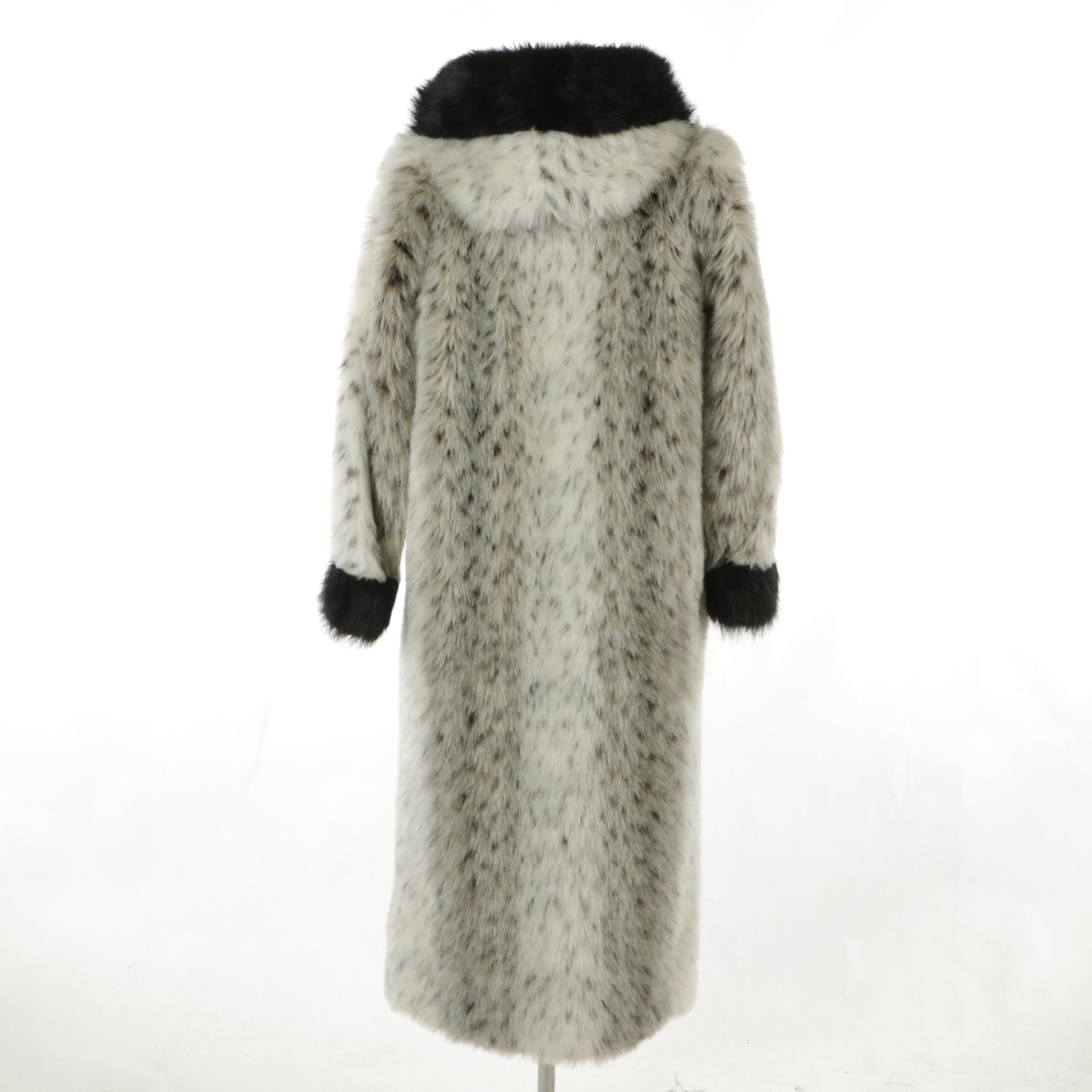 Donna Salyer's Fabulous Furs Faux Fur Hooded Full-Length Coat