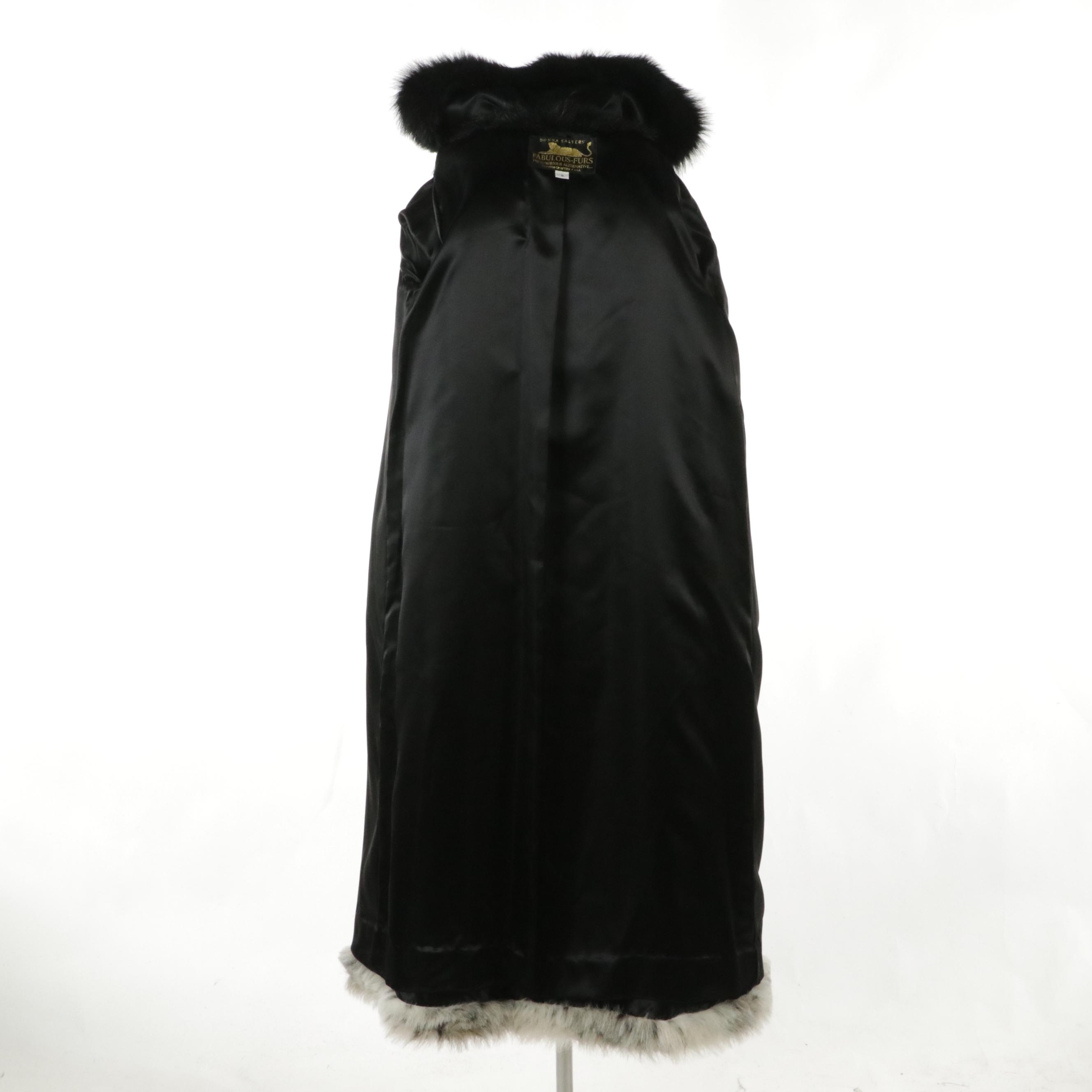 Donna Salyer's Fabulous Furs Faux Fur Hooded Full-Length Coat