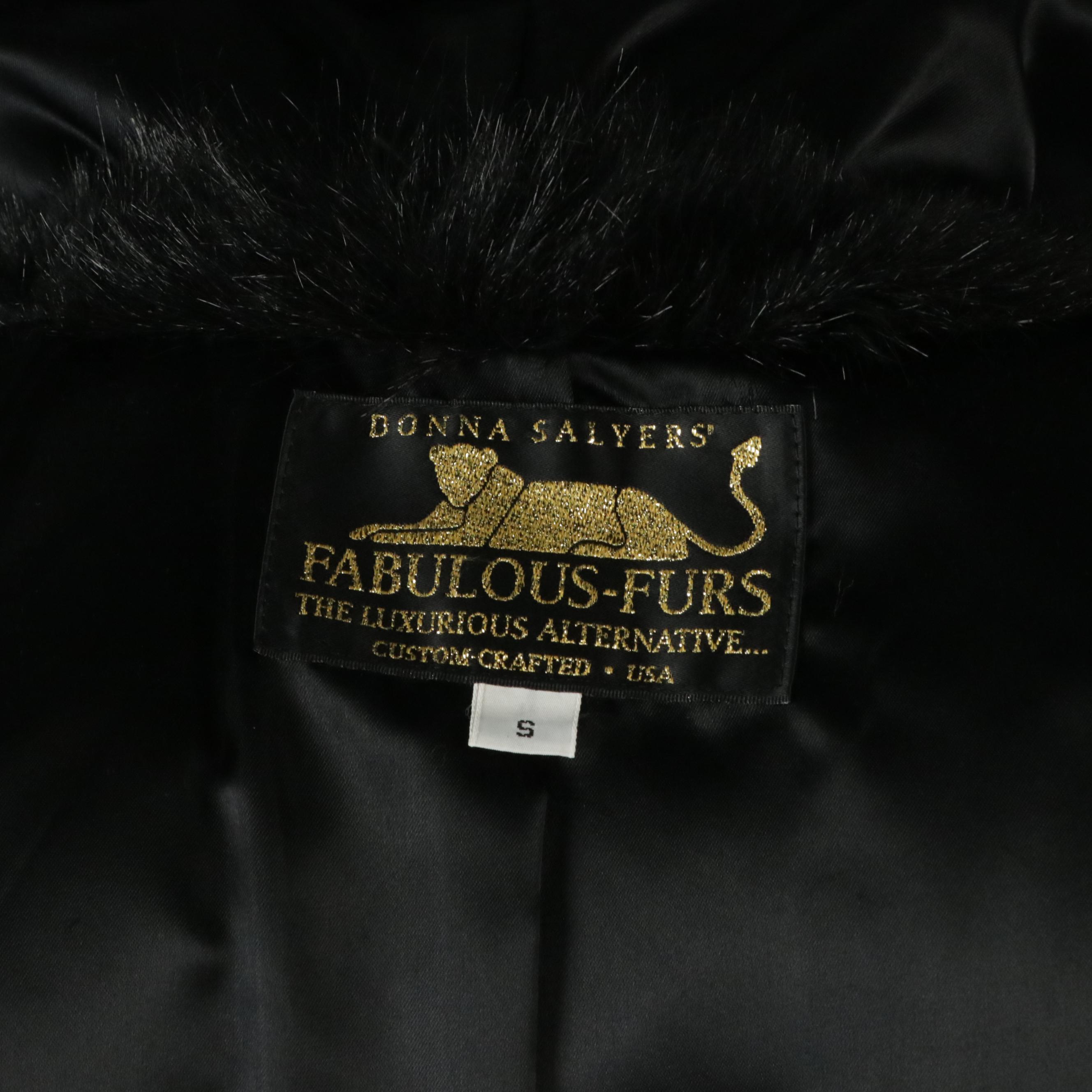 Donna Salyer's Fabulous Furs Faux Fur Hooded Full-Length Coat