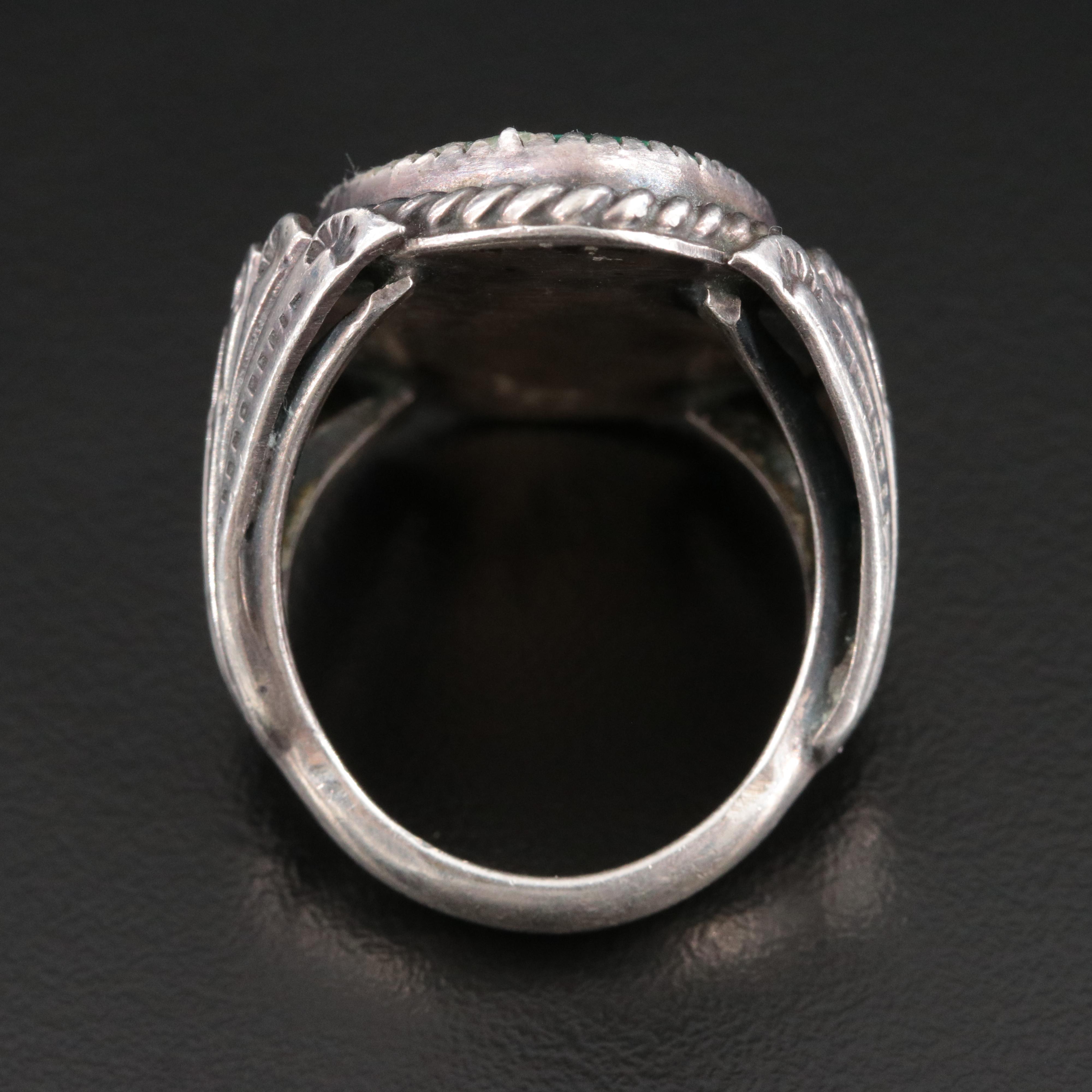 Southwestern Signed Sterling Turquoise Ring