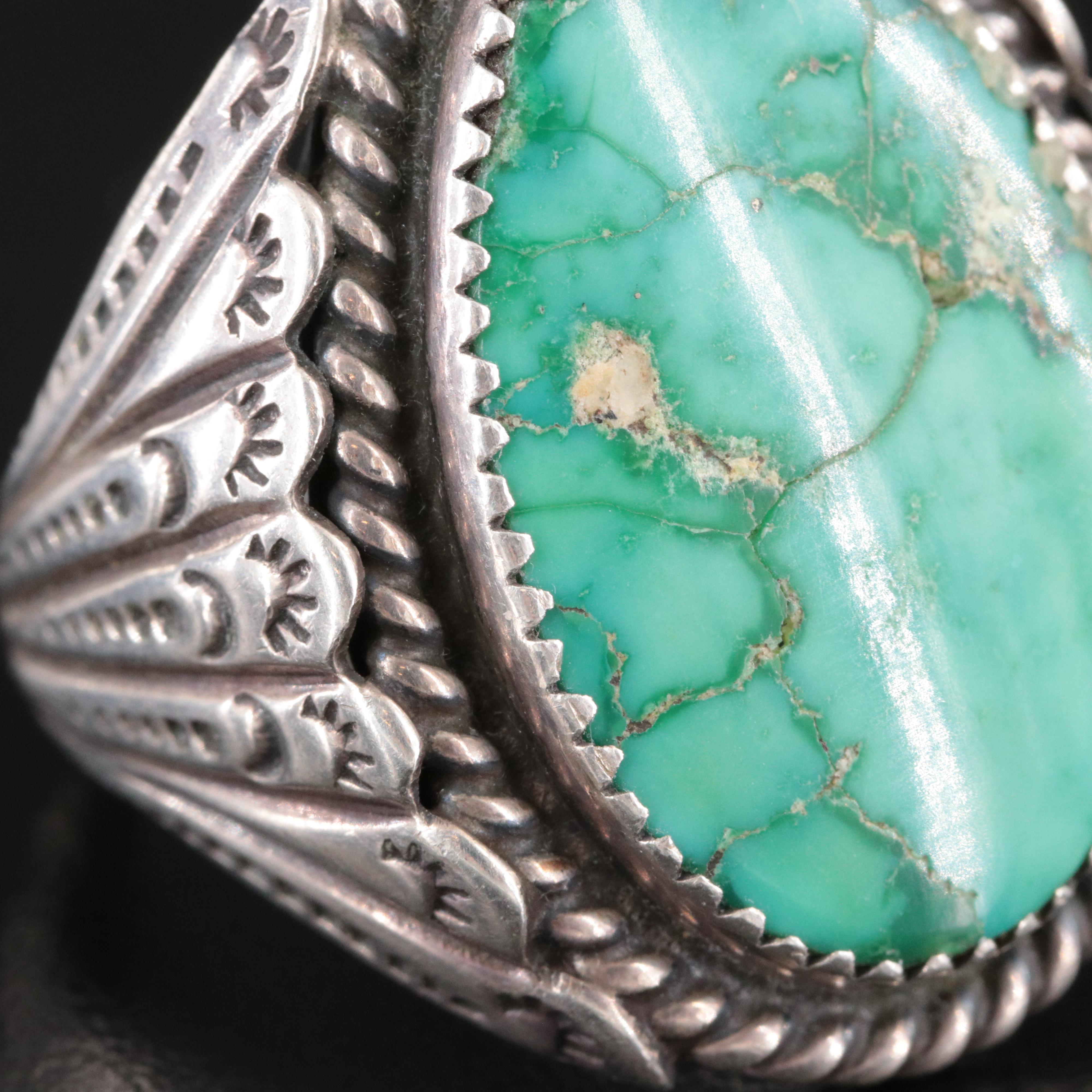 Southwestern Signed Sterling Turquoise Ring