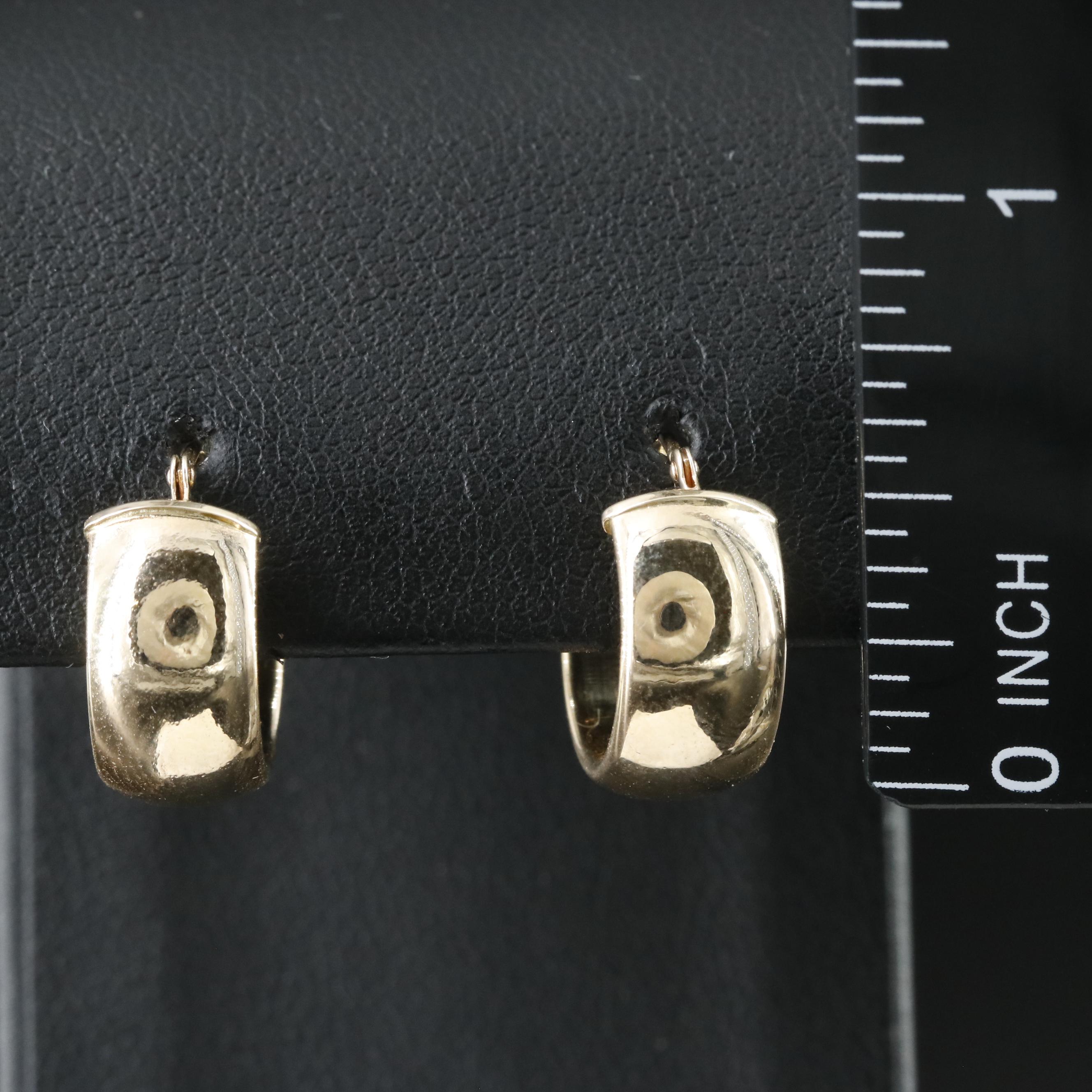 14K Huggie Hoop Earrings