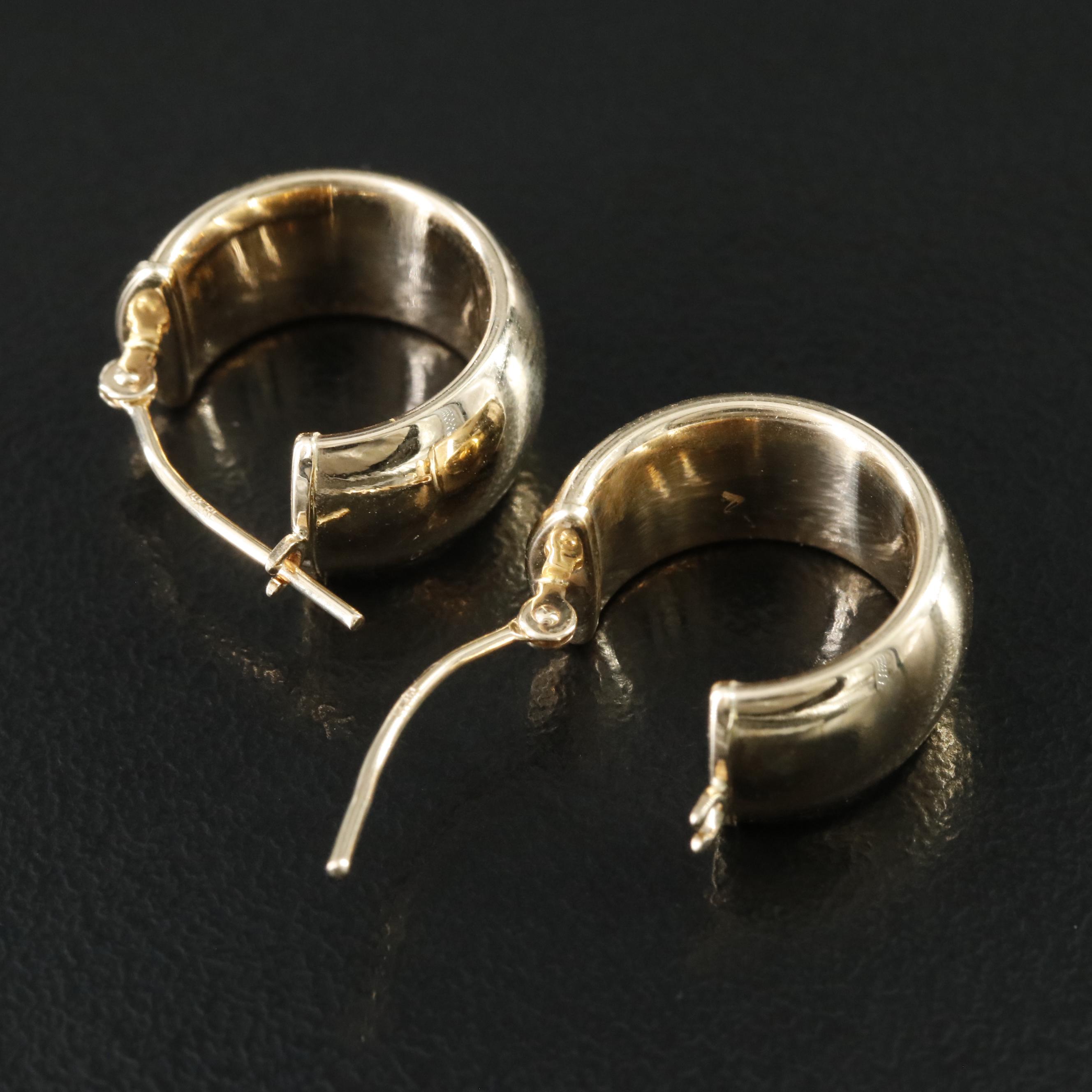 14K Huggie Hoop Earrings