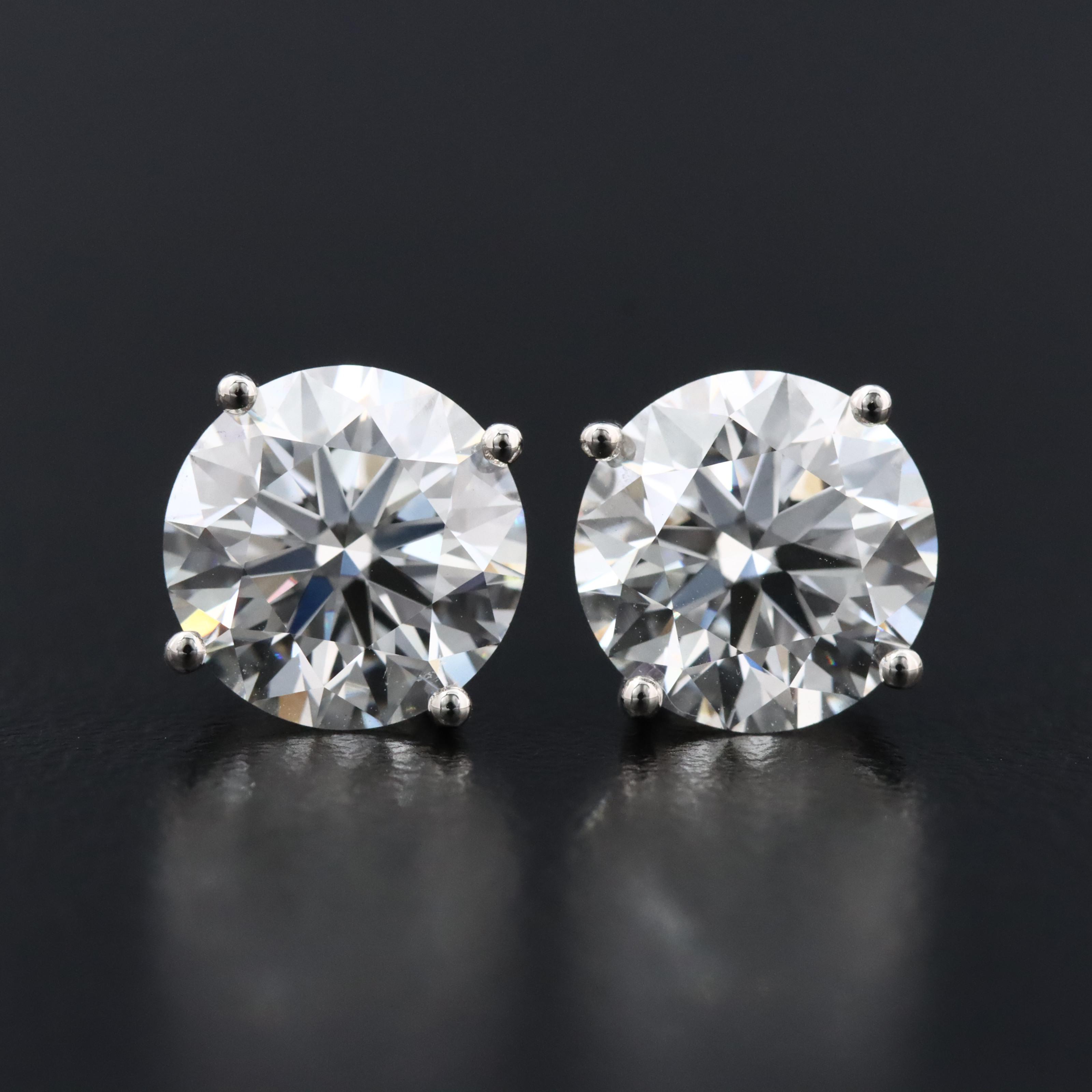 Platinum 4.78 CTW Lab Grown Diamond Stud Earrings with IGI Reports