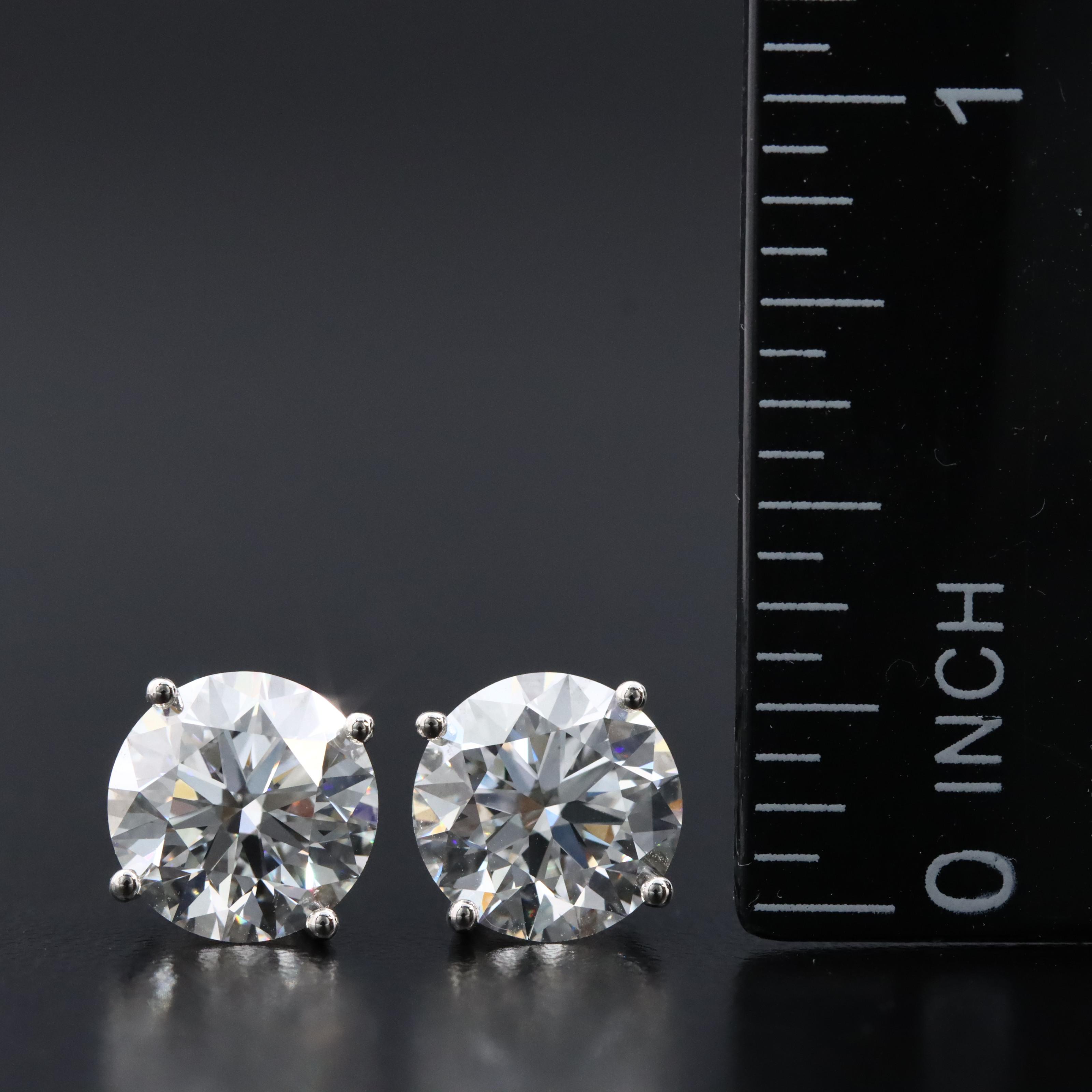 Platinum 4.78 CTW Lab Grown Diamond Stud Earrings with IGI Reports