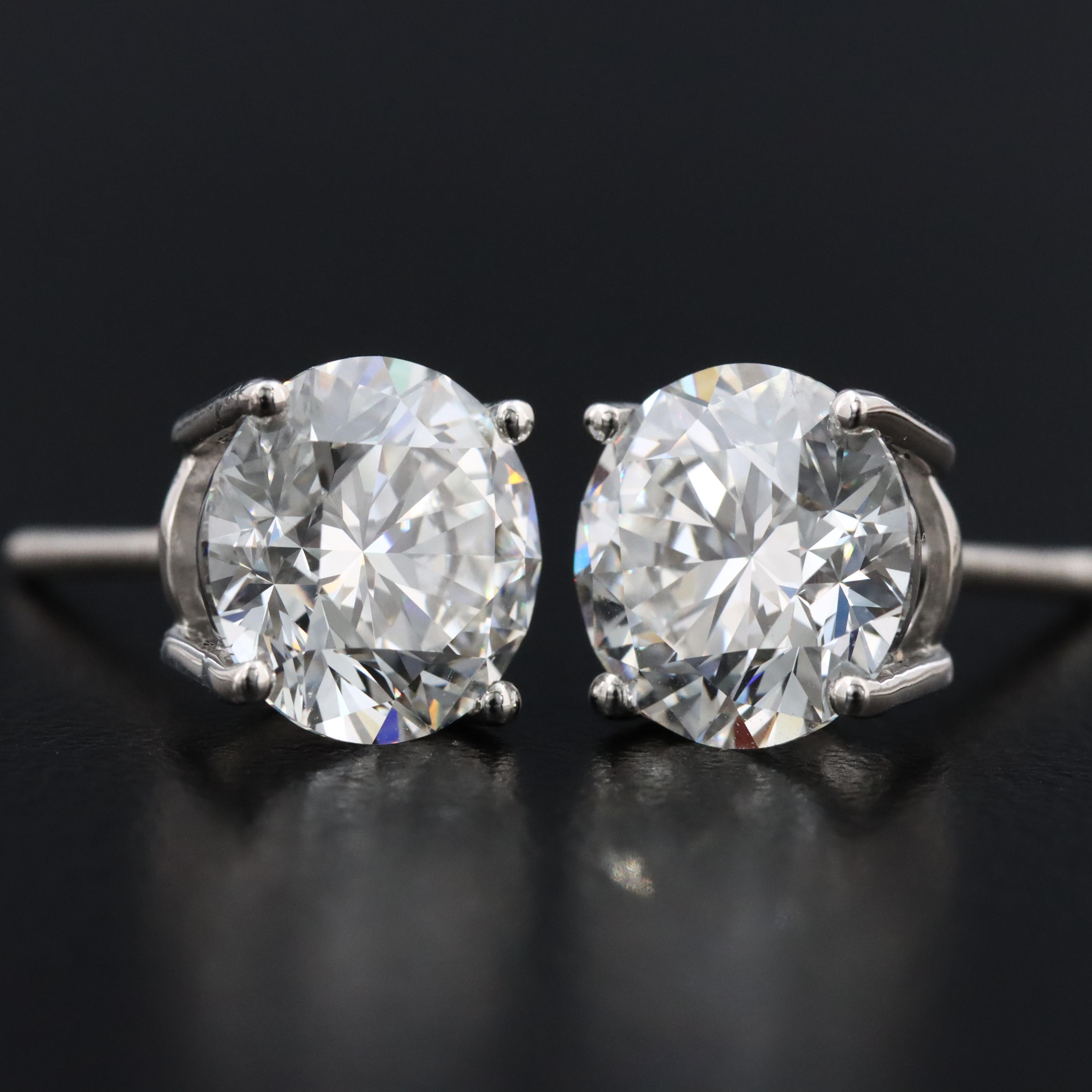 Platinum 4.78 CTW Lab Grown Diamond Stud Earrings with IGI Reports