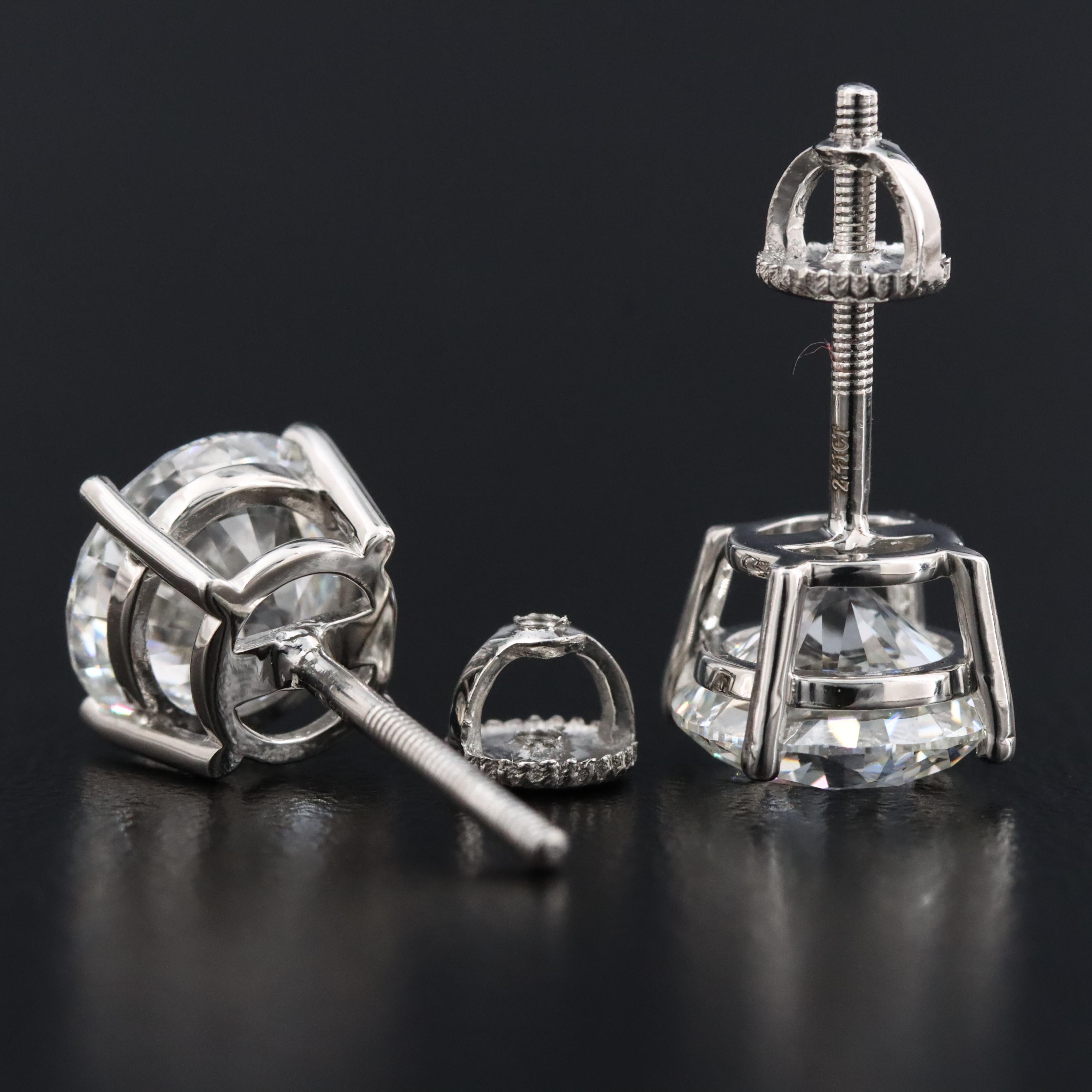 Platinum 4.78 CTW Lab Grown Diamond Stud Earrings with IGI Reports