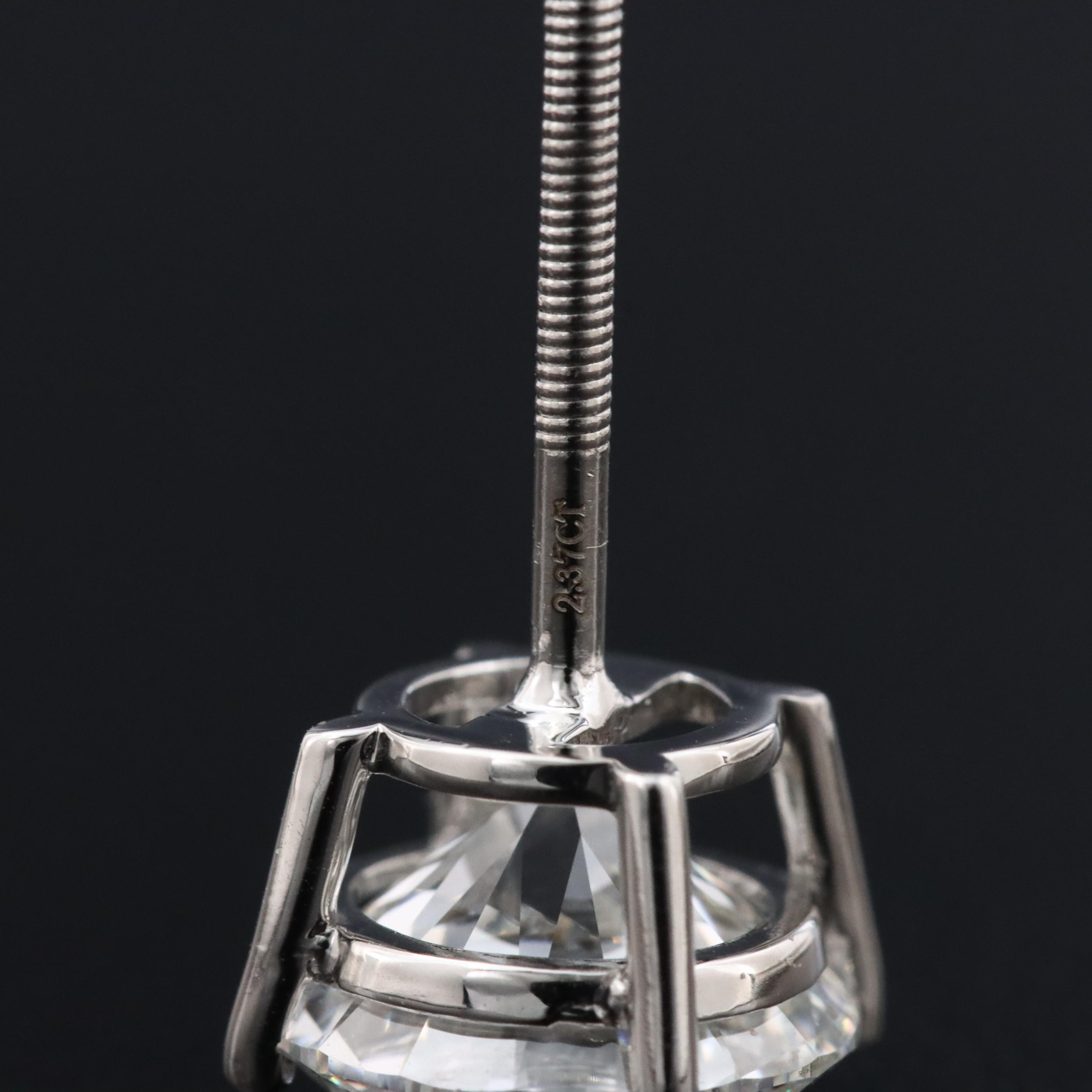 Platinum 4.78 CTW Lab Grown Diamond Stud Earrings with IGI Reports