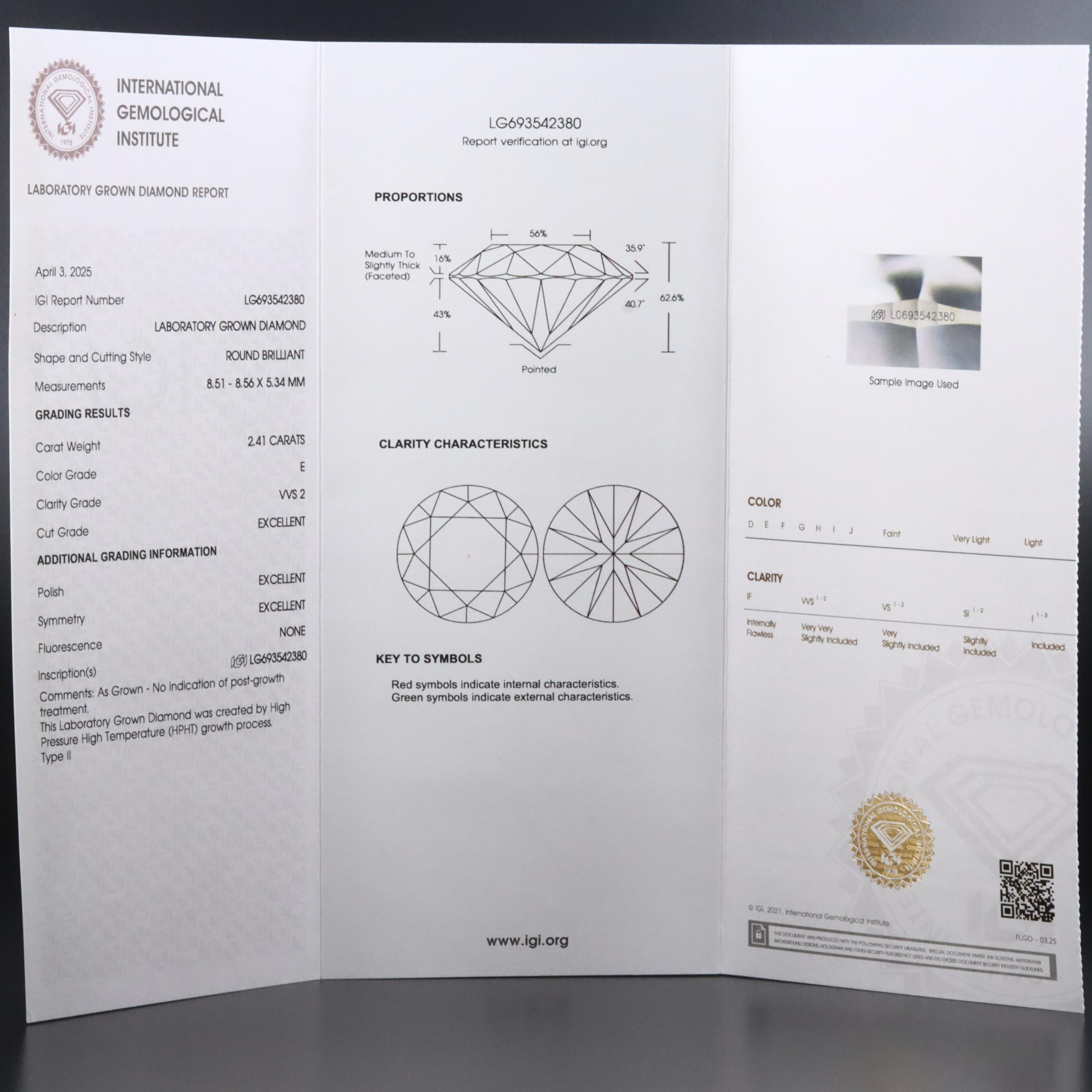 Platinum 4.78 CTW Lab Grown Diamond Stud Earrings with IGI Reports