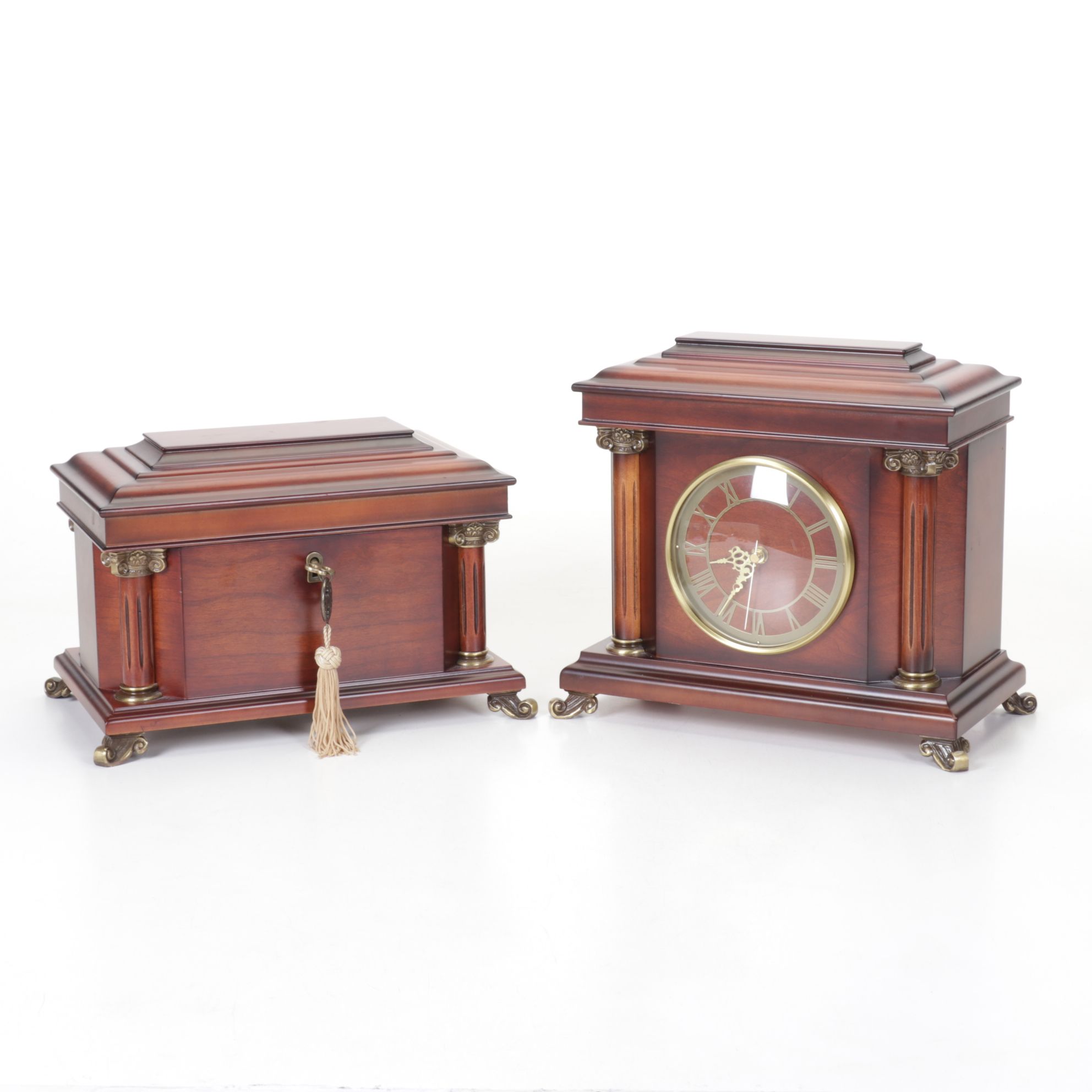 Bombay Company Mantel Clock and Jewelry Box