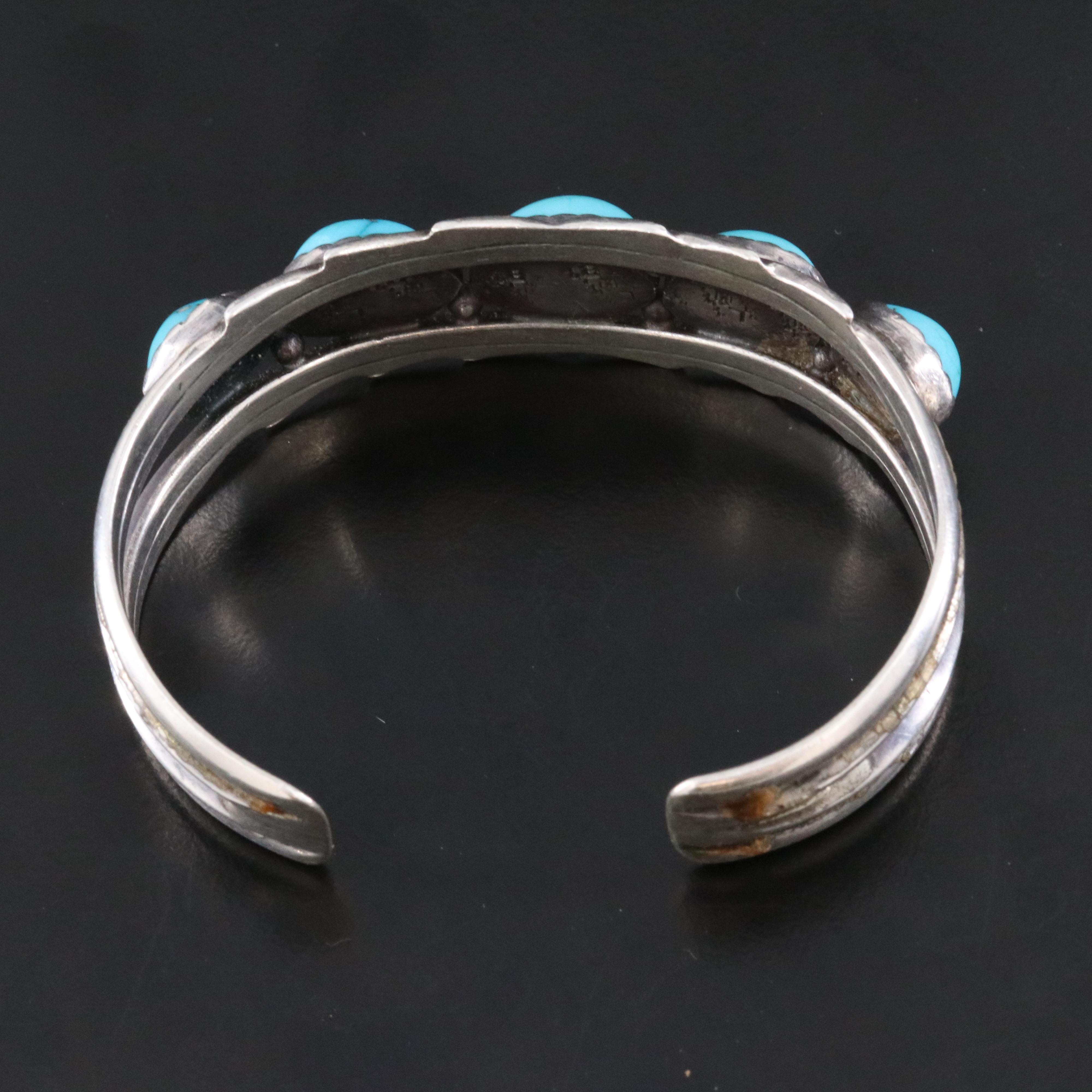 Les Baker Shop Sterling Turquoise Cuff