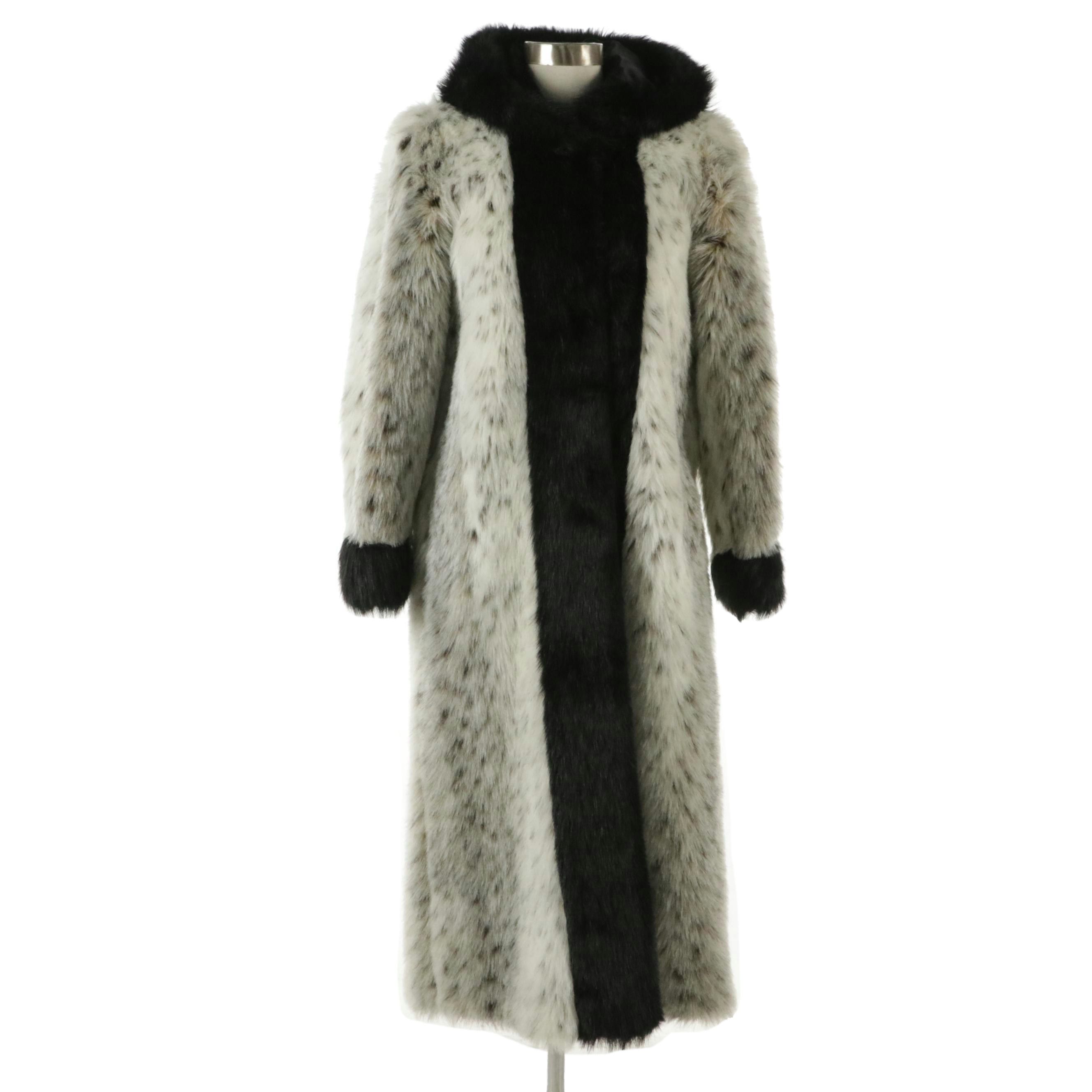 Donna Salyer's Fabulous Furs Faux Fur Hooded Full-Length Coat