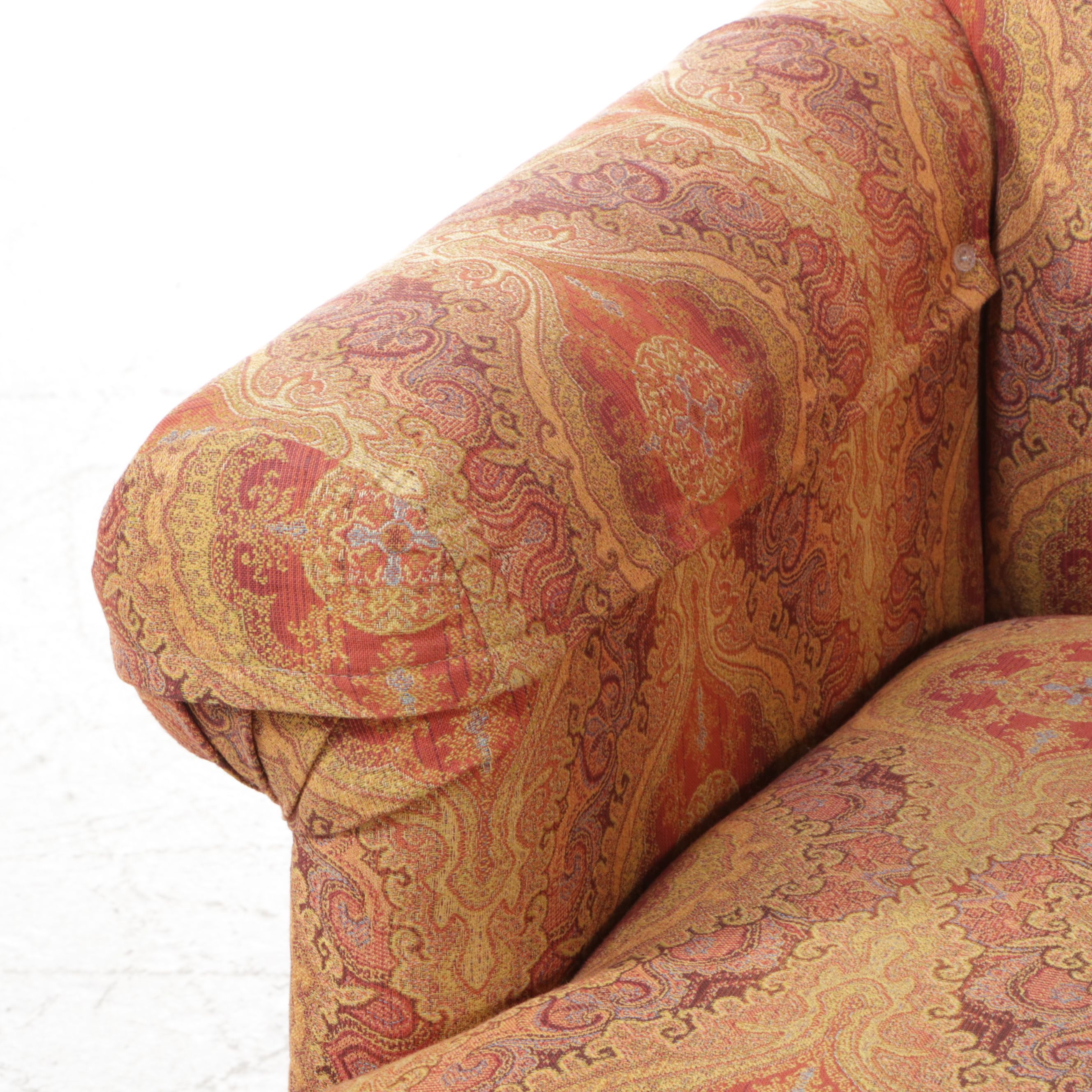 Bassett Paisley Upholstered Armchair, Late 20th/Early 21st Century