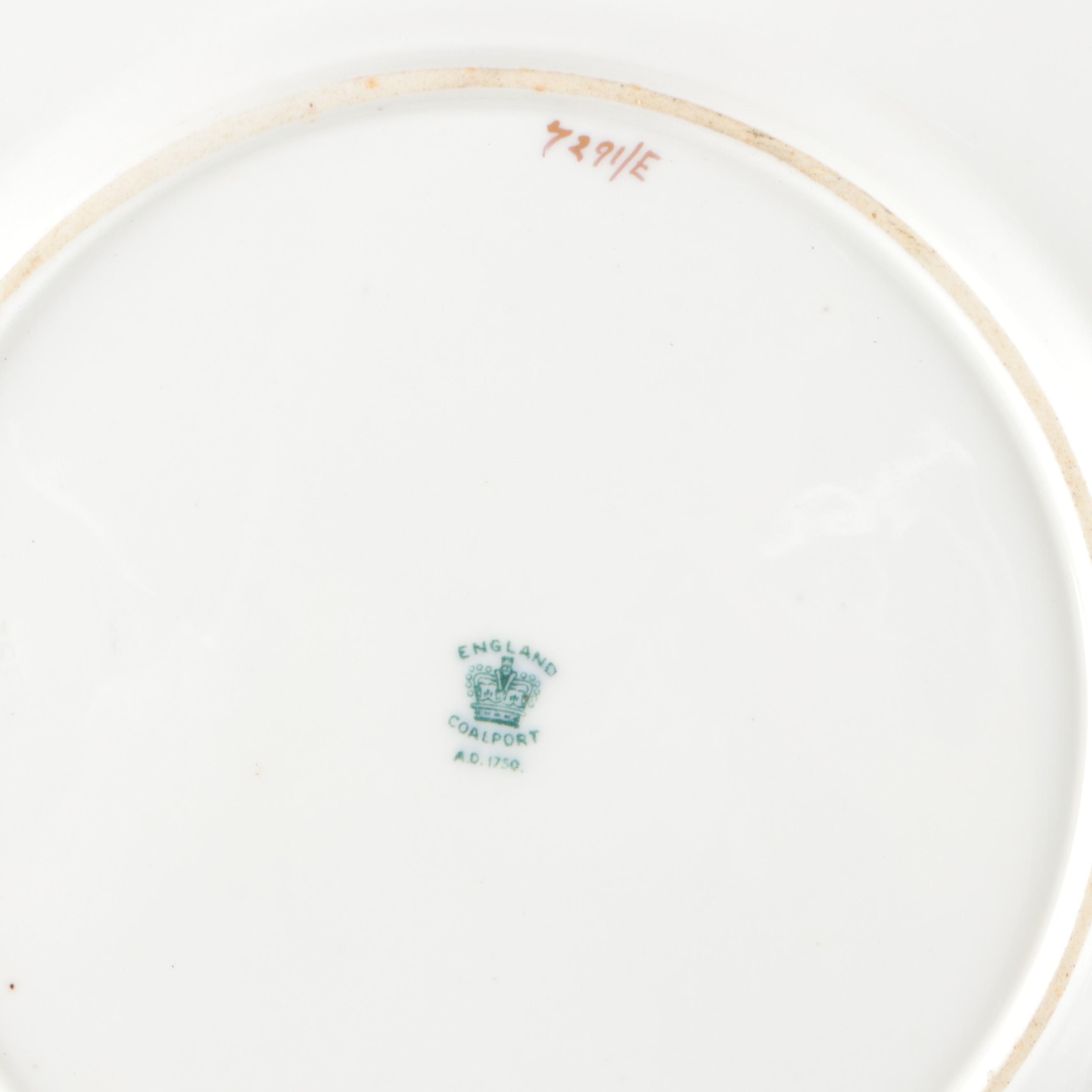 Coalport Floral Gilt Rim Bone China Plates with Cups and Saucers