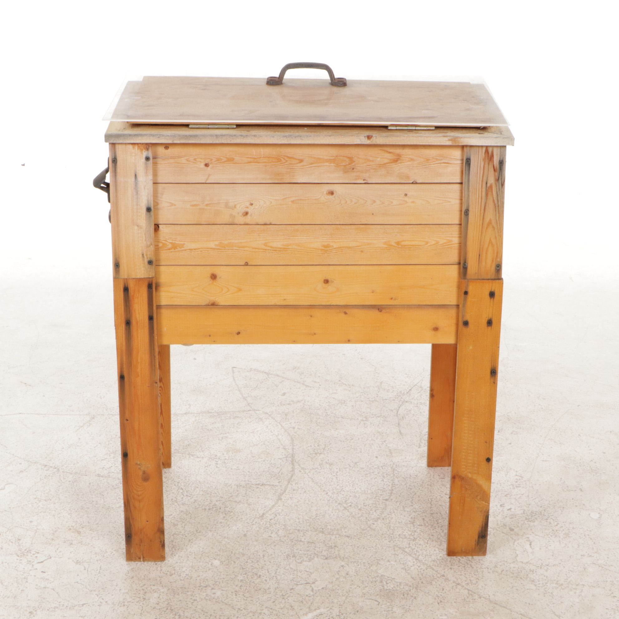 Wooden Patio Beverage Cooler with Bird Motif