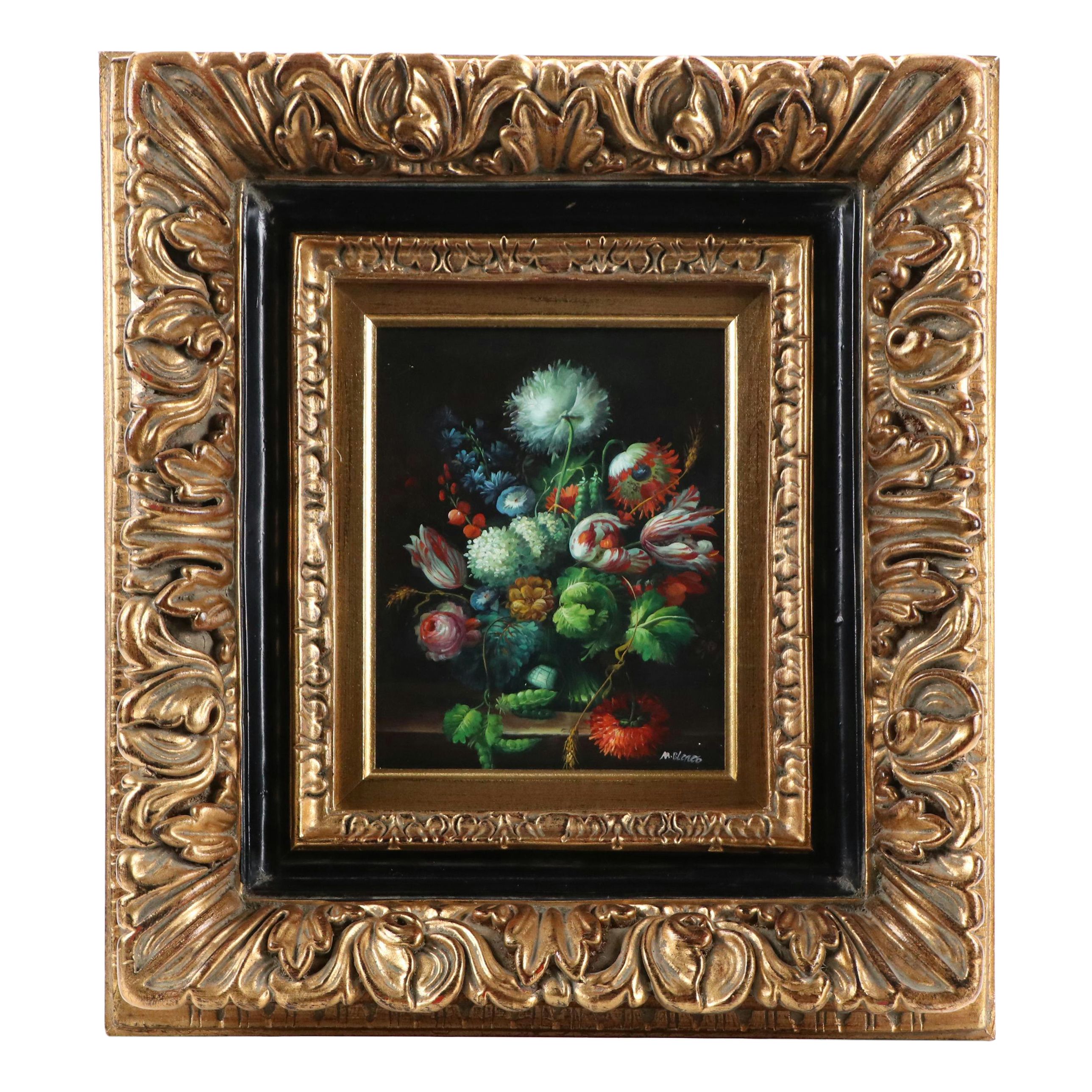 Dutch Style Floral Still Life Oil Painting, 21st Century