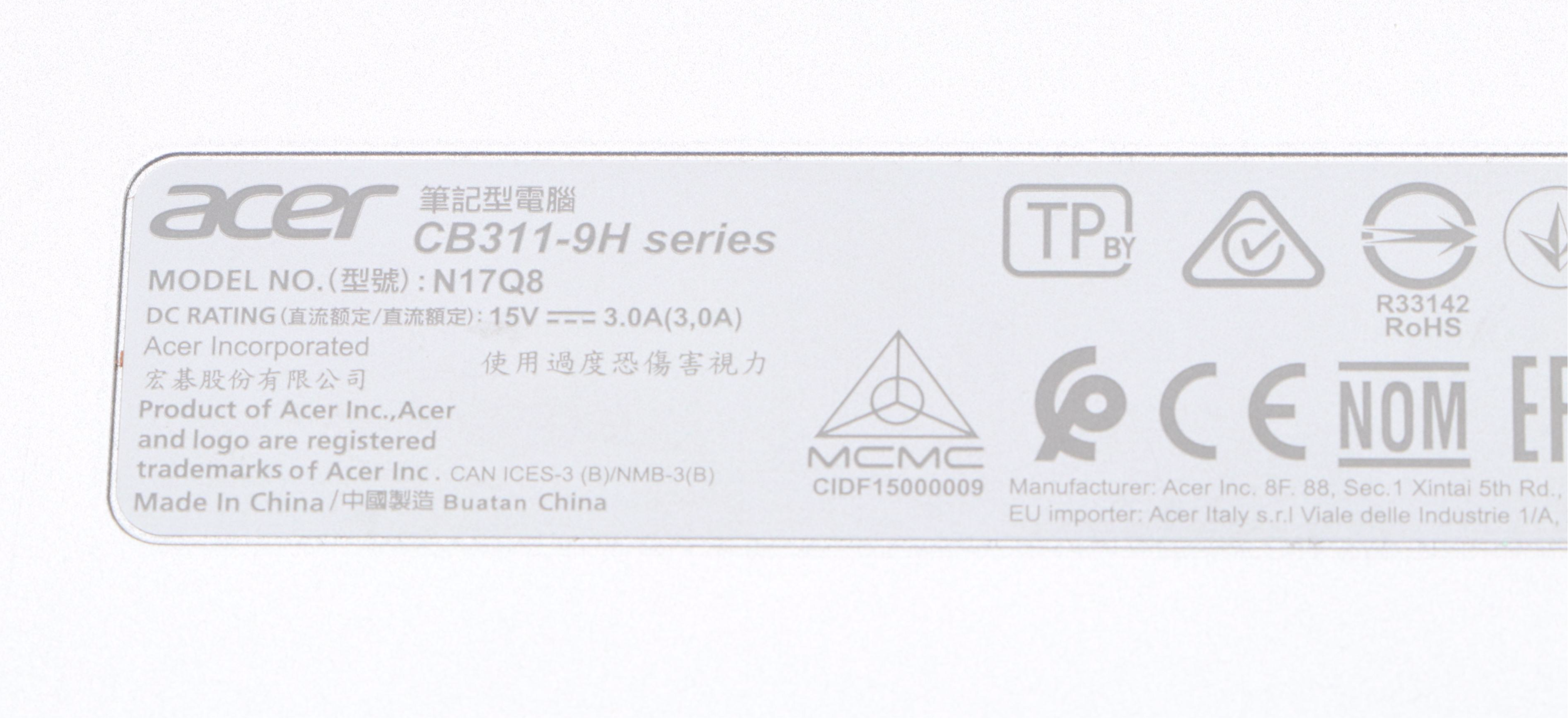 Recertified Acer Chromebook 311