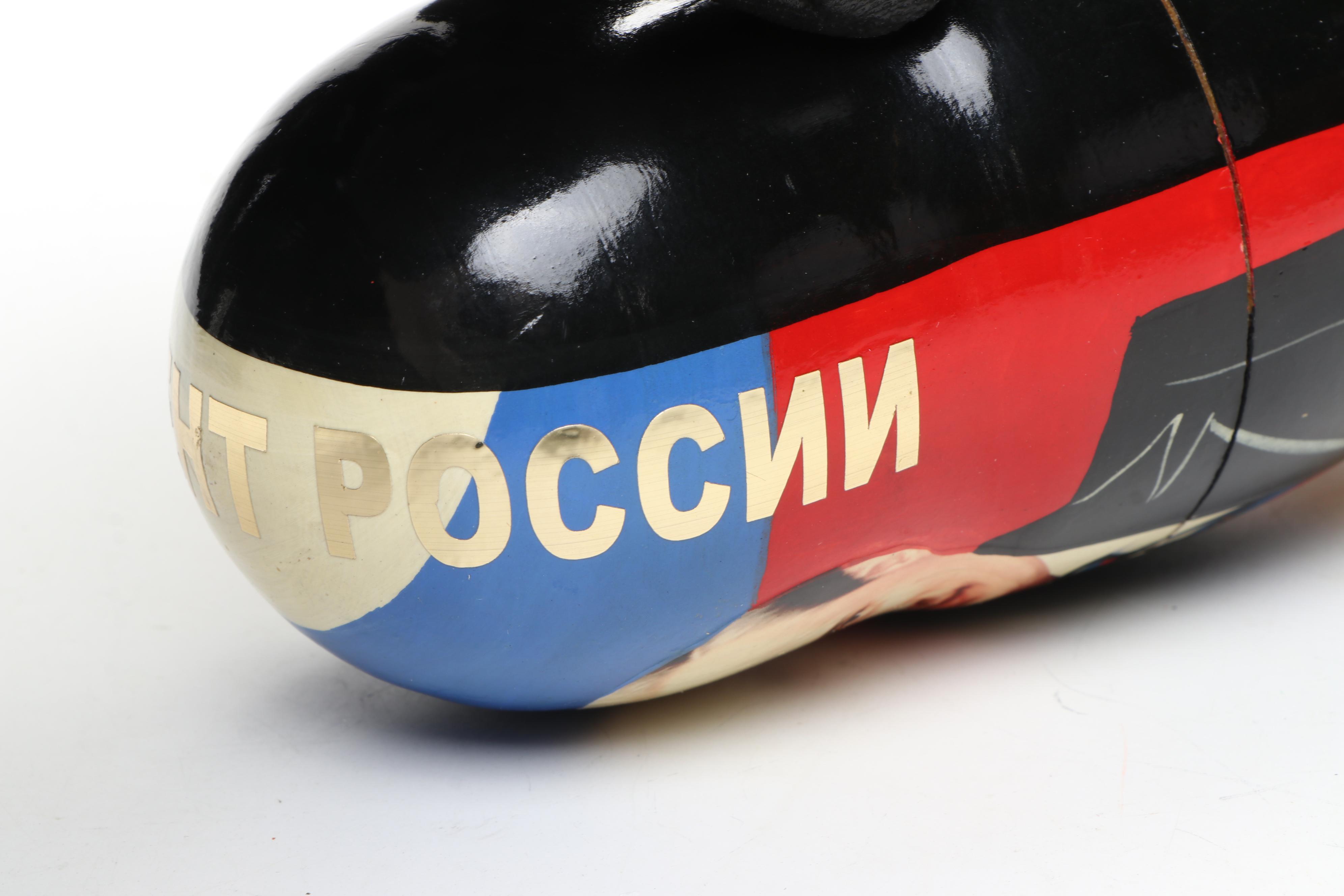 Russian Politicians and Other Painted Wooden Matryoshka Dolls