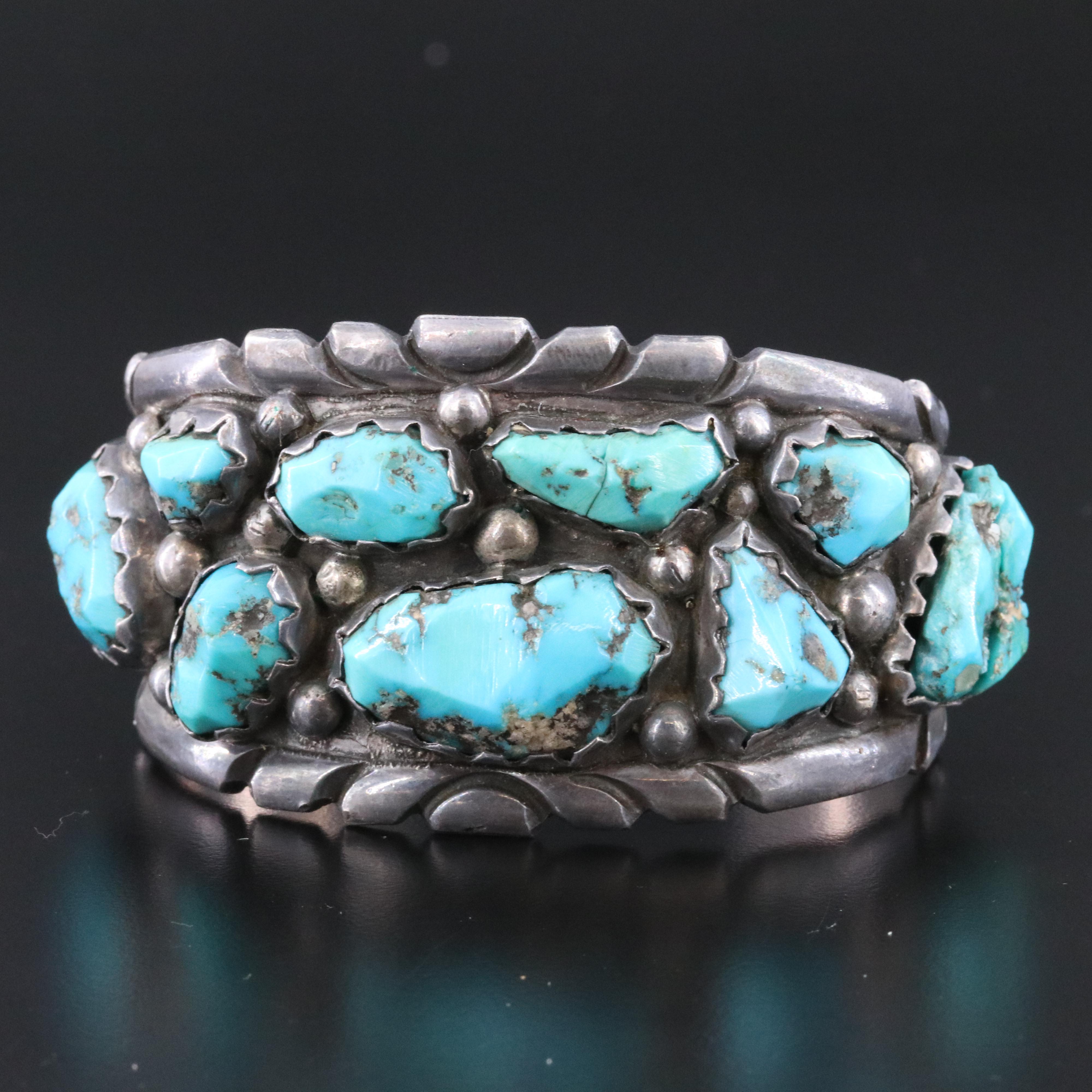 Southwestern Sterling Turquoise Cuff