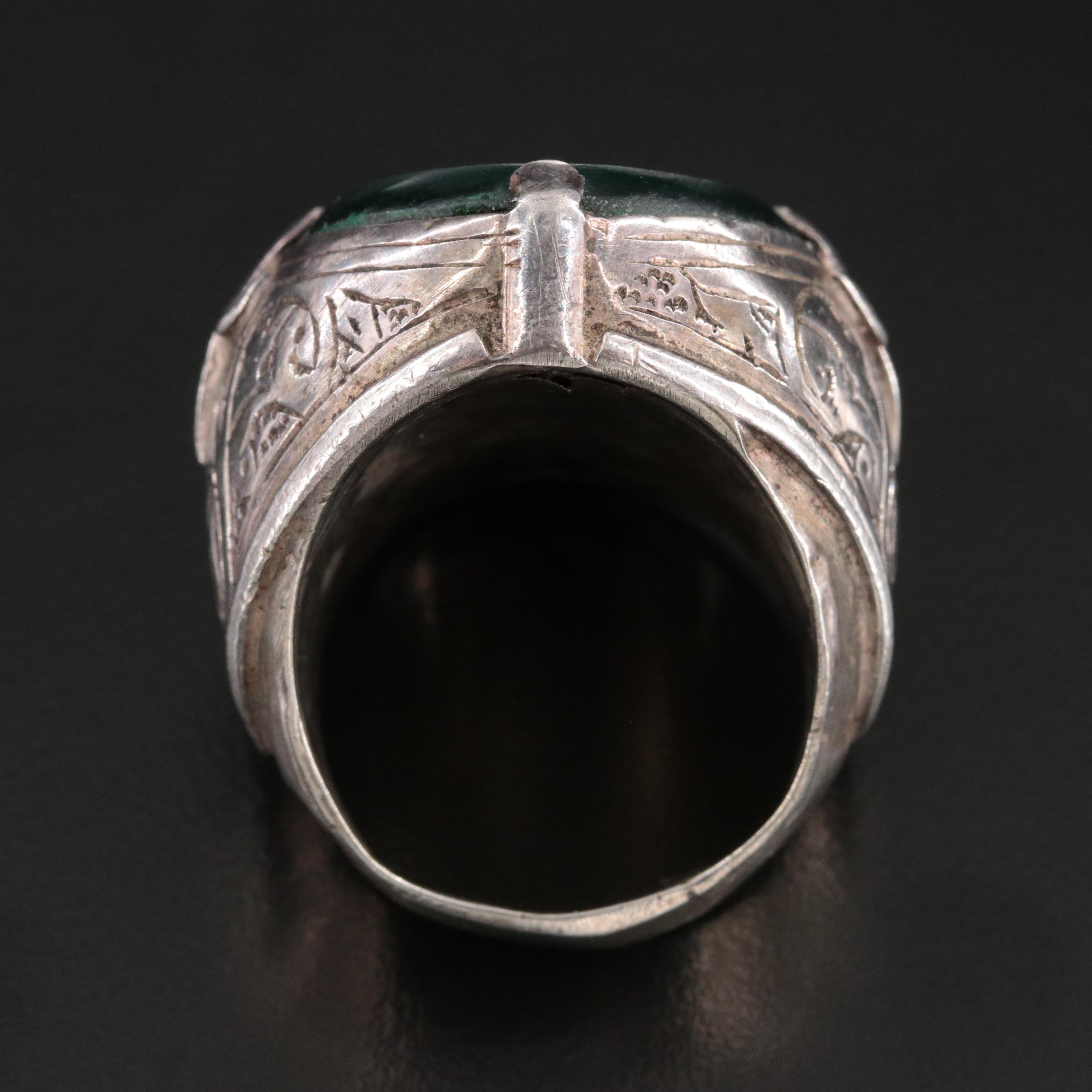Afghan 900 Silver Intaglio Horse Ring