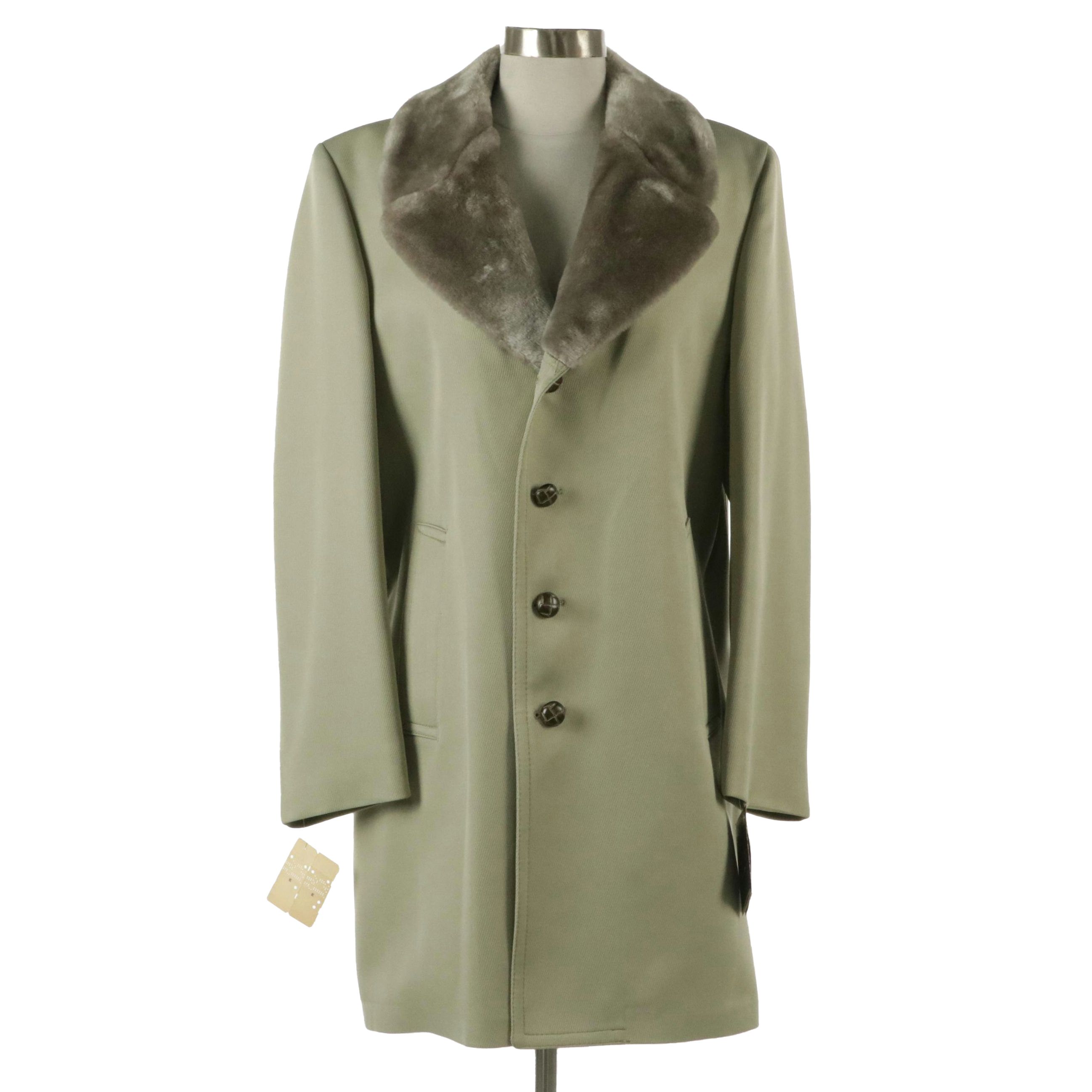 Men's London Fog Oxbow Maincoat with Fuax Fur Lining and Collar, With Tags