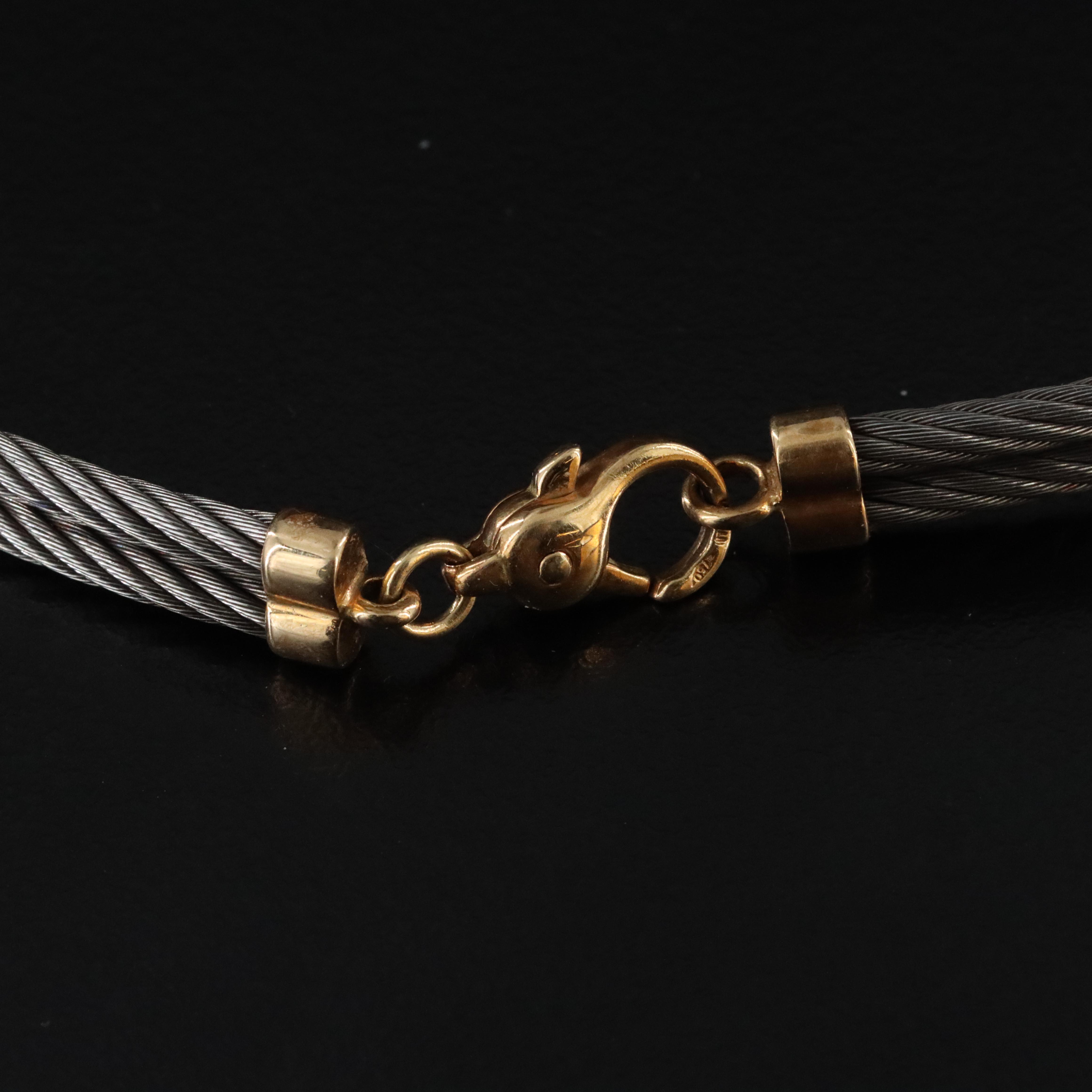18K and Cable Knot Station Collar Necklace