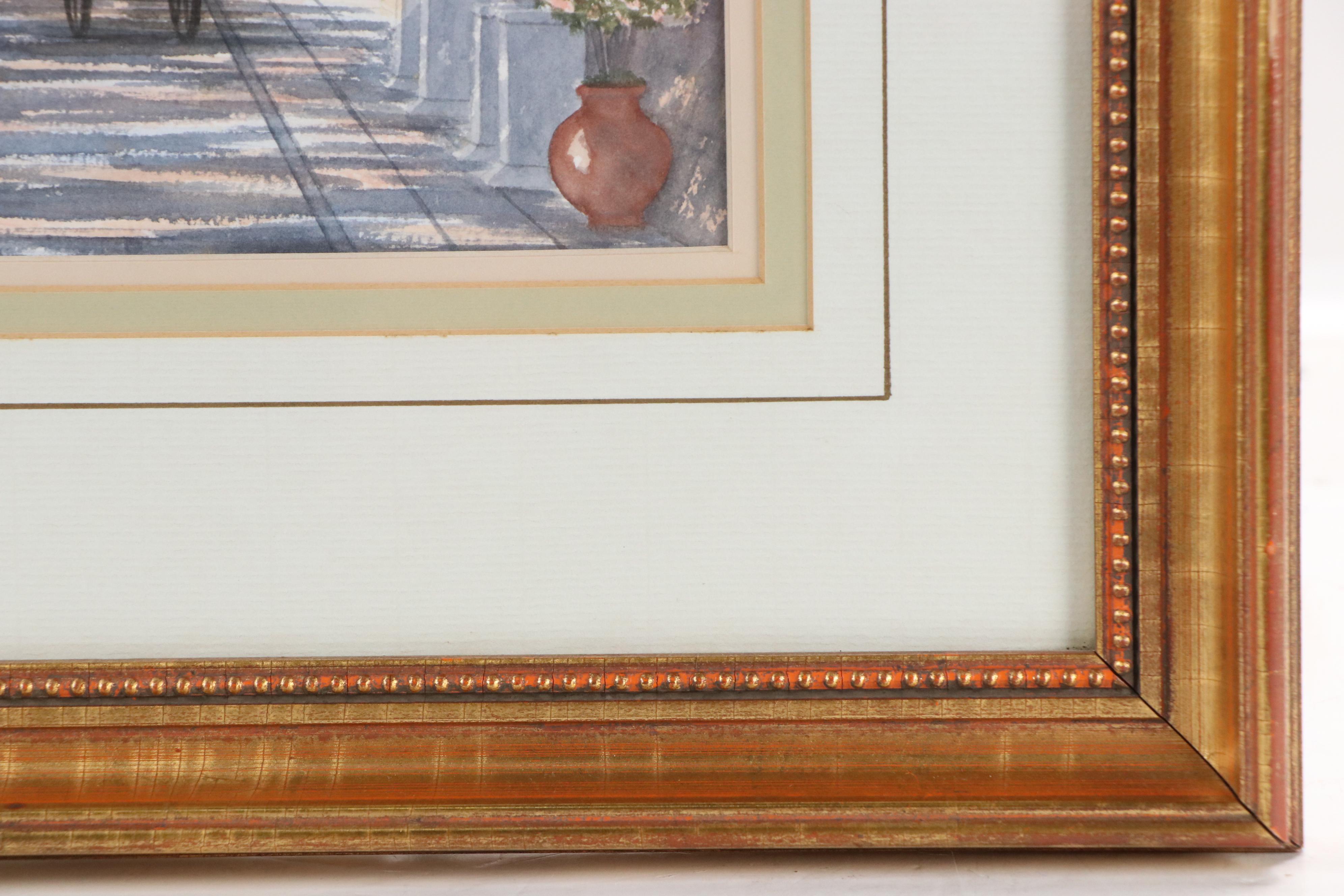 New Orleans French Quarter Street Scene Watercolor Painting